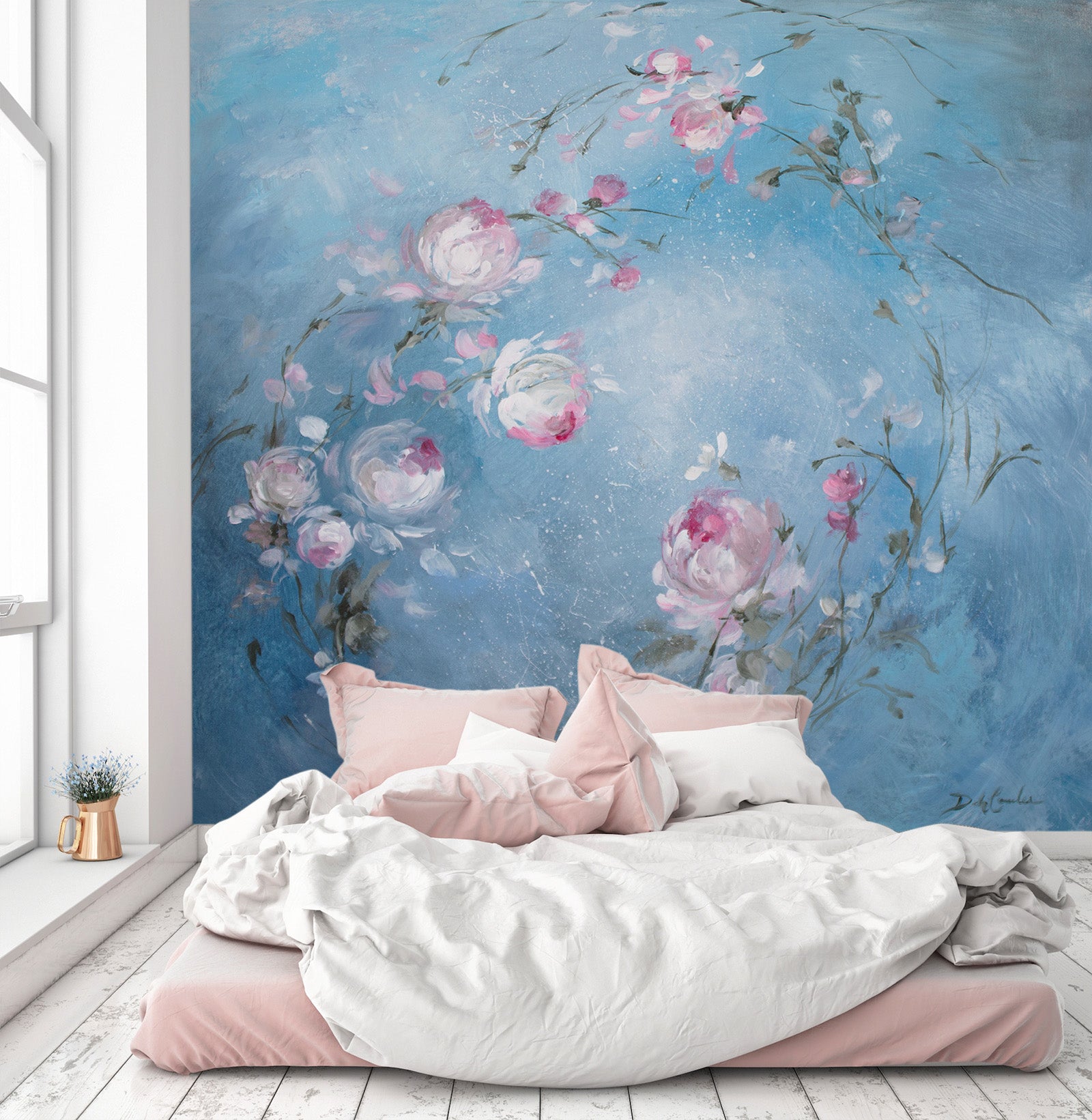 3D Moonlight Rose 3109 Debi Coules Wall Mural Wall Murals