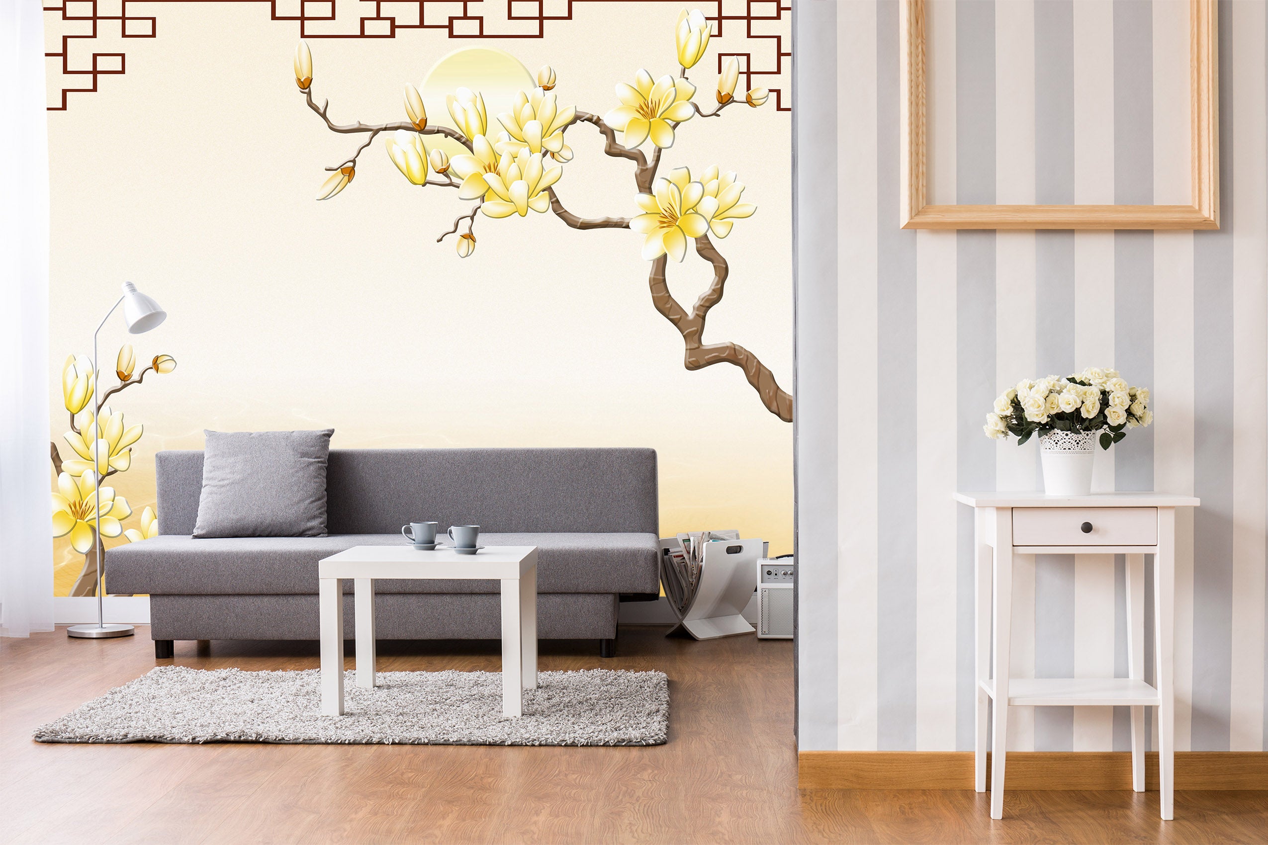 3D Yellow Flowers 1612 Wall Murals