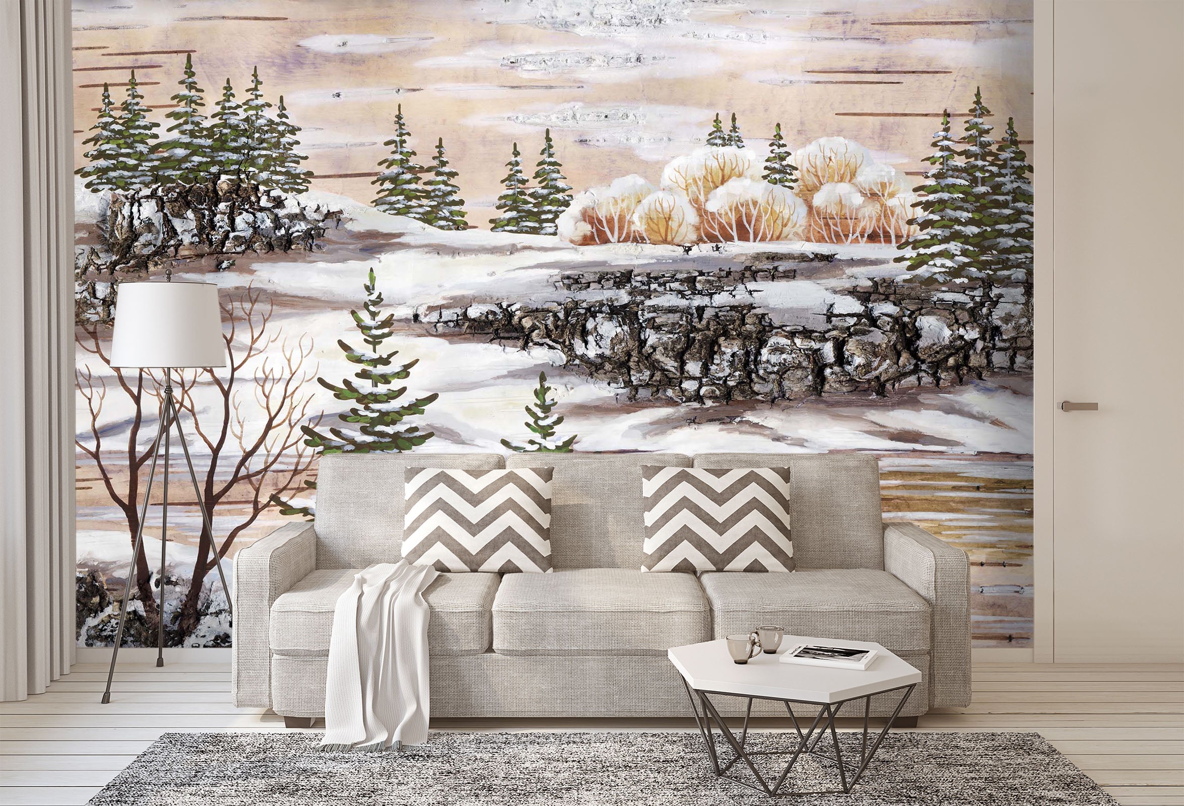 3D Snow Scene 1440 Wall Murals