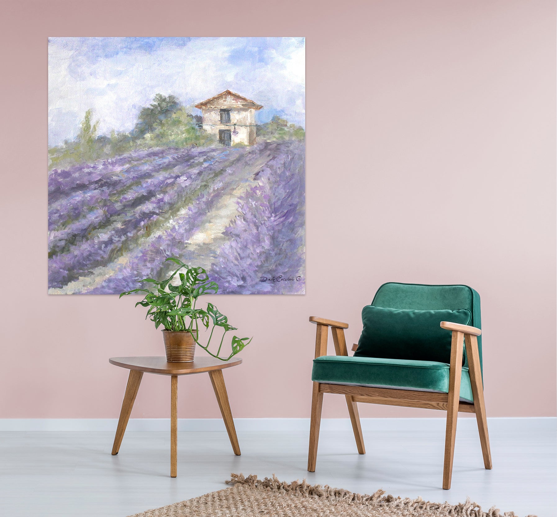 3D Purple Flower Field 073 Debi Coules Wall Sticker