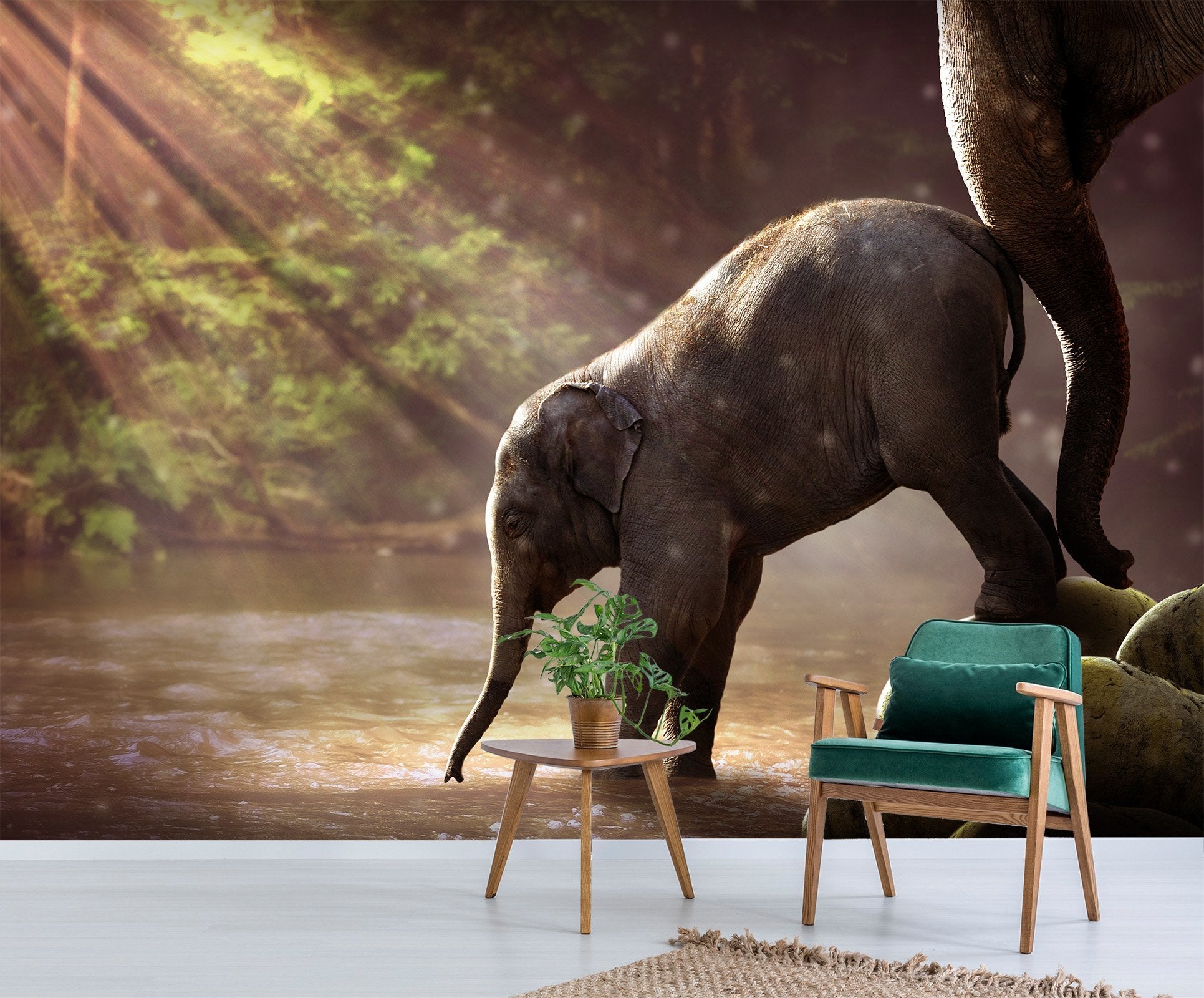 3D Sunshine Elephantt 136 Wallpaper AJ Wallpaper 