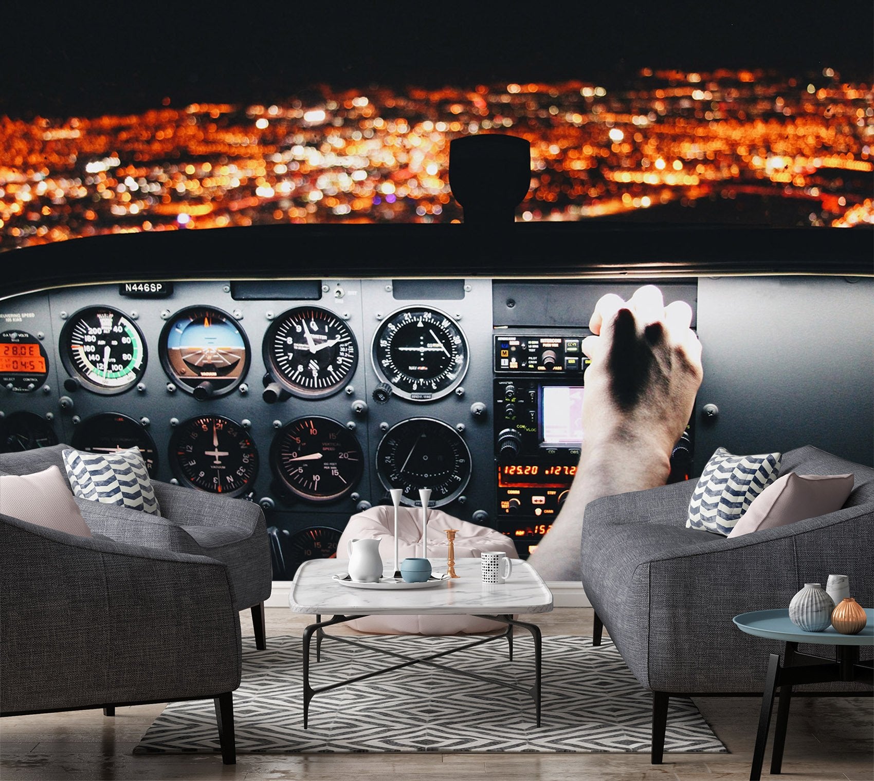 3D airplane Cab 897 Vehicle Wall Murals Wallpaper AJ Wallpaper 2 