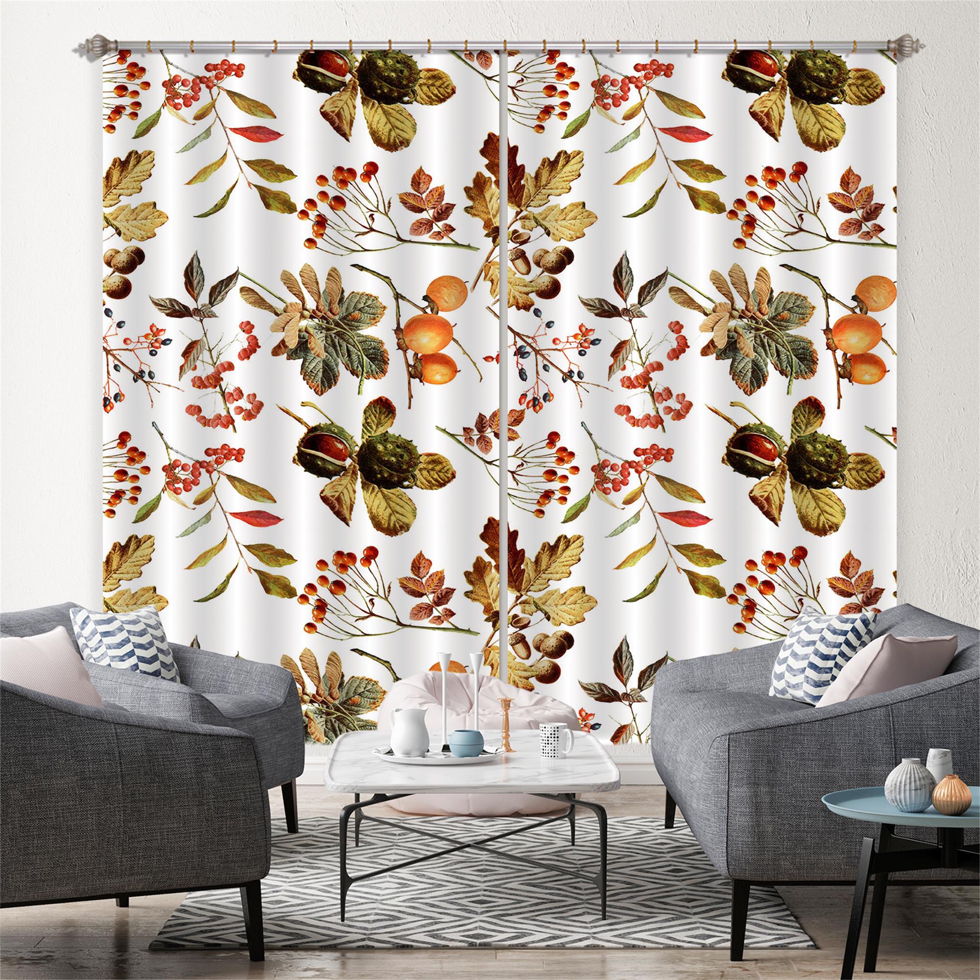 3D Fruit Leaves 263 Uta Naumann Curtain Curtains Drapes