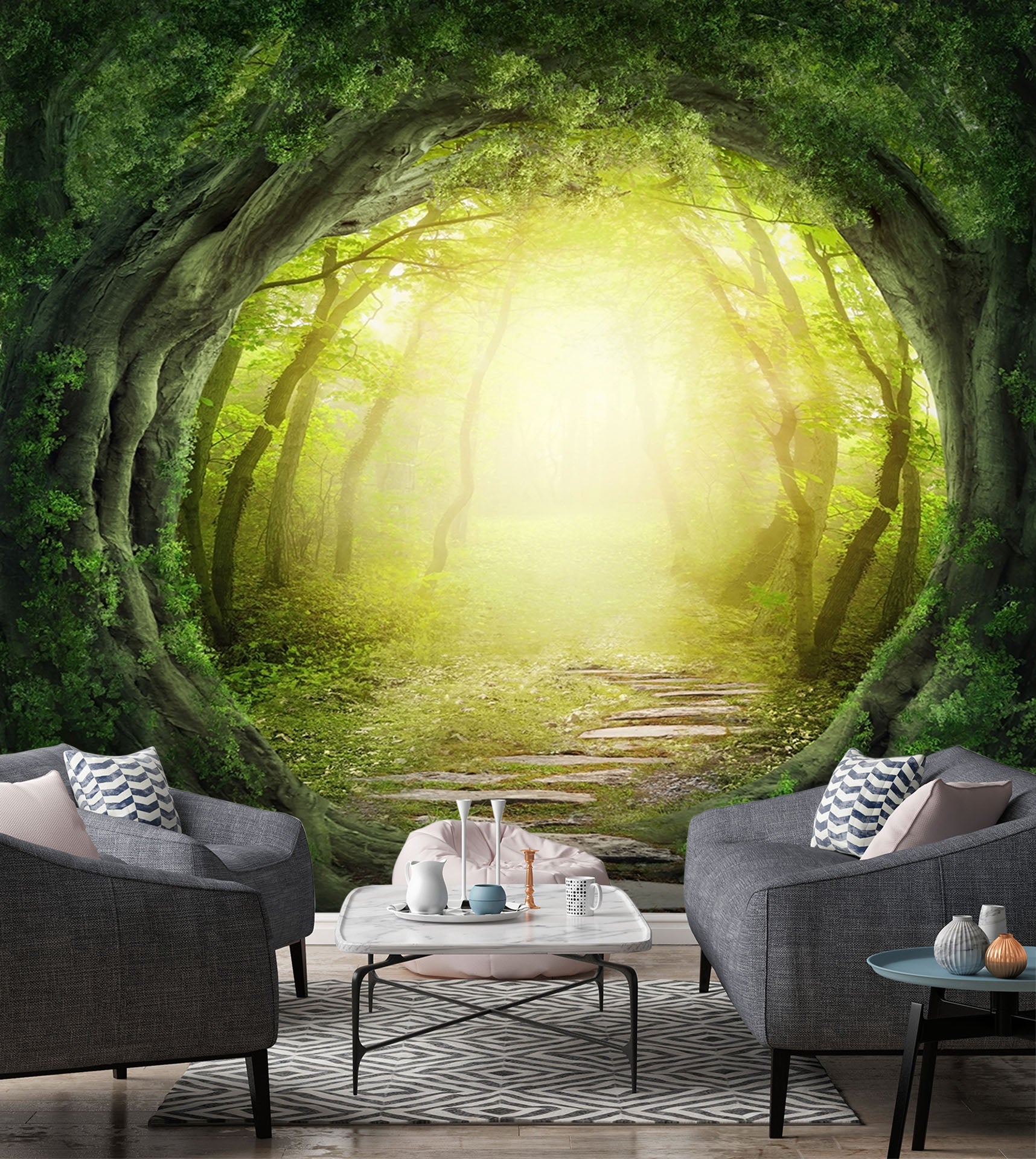 3D Tree Hole 117 Wall Murals