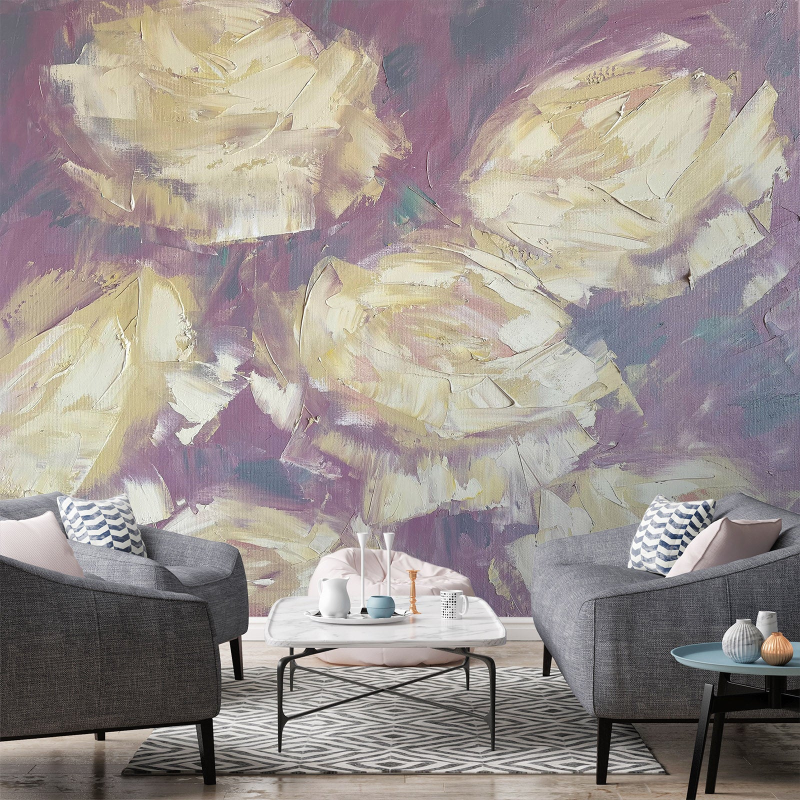 3D White Rose 2623 Skromova Marina Wall Mural Wall Murals