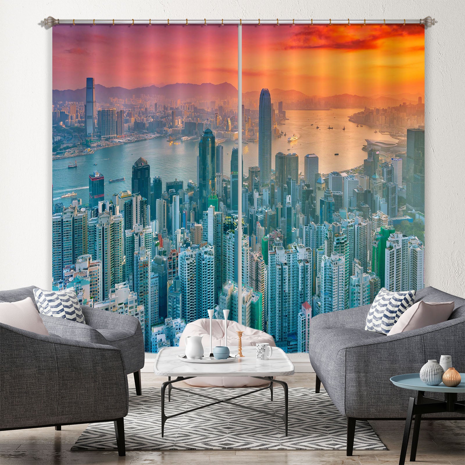 3D Overlook The City 105 Marco Carmassi Curtain Curtains Drapes