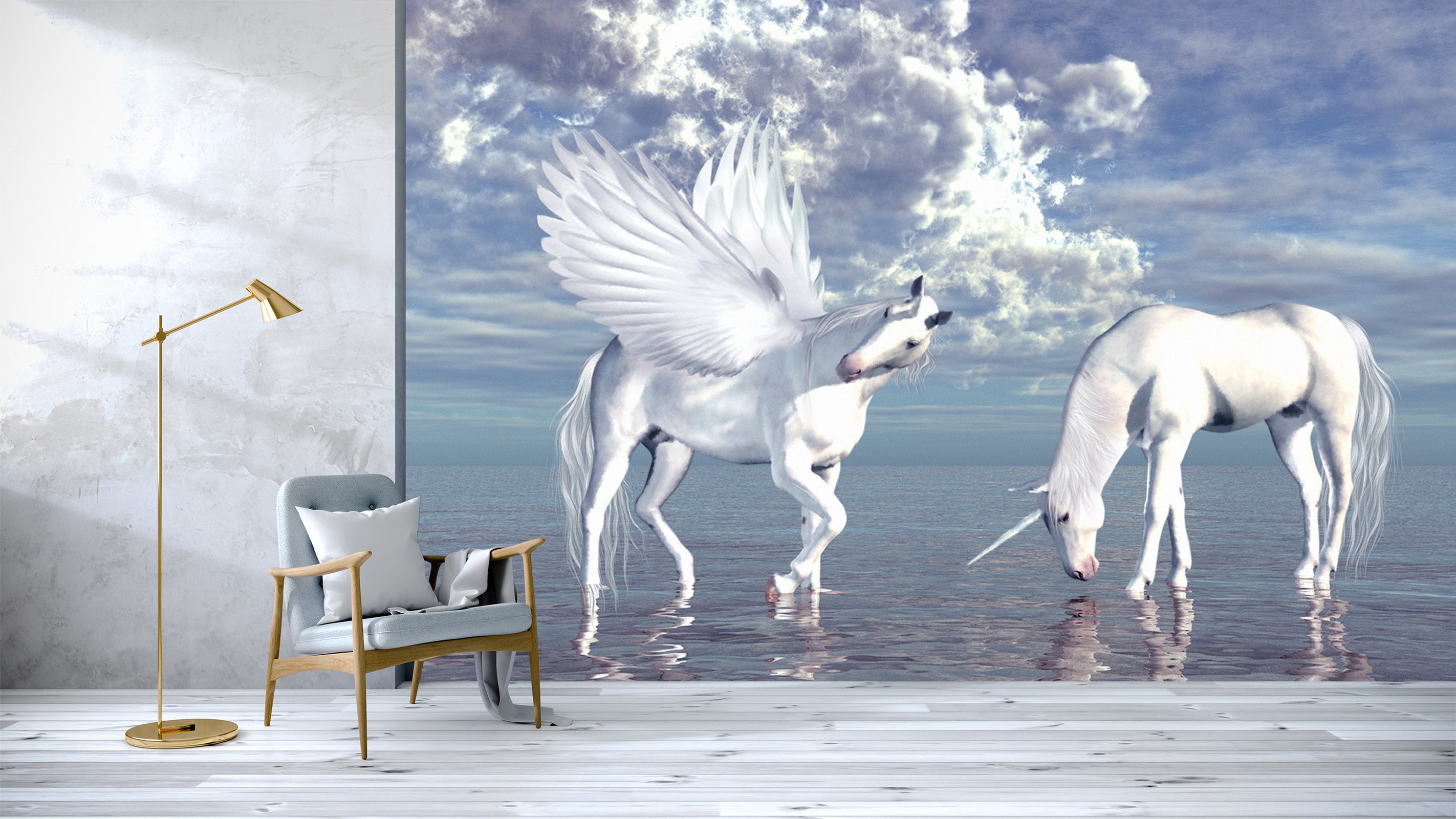 3D Sea Unicorn 1525 Wall Murals