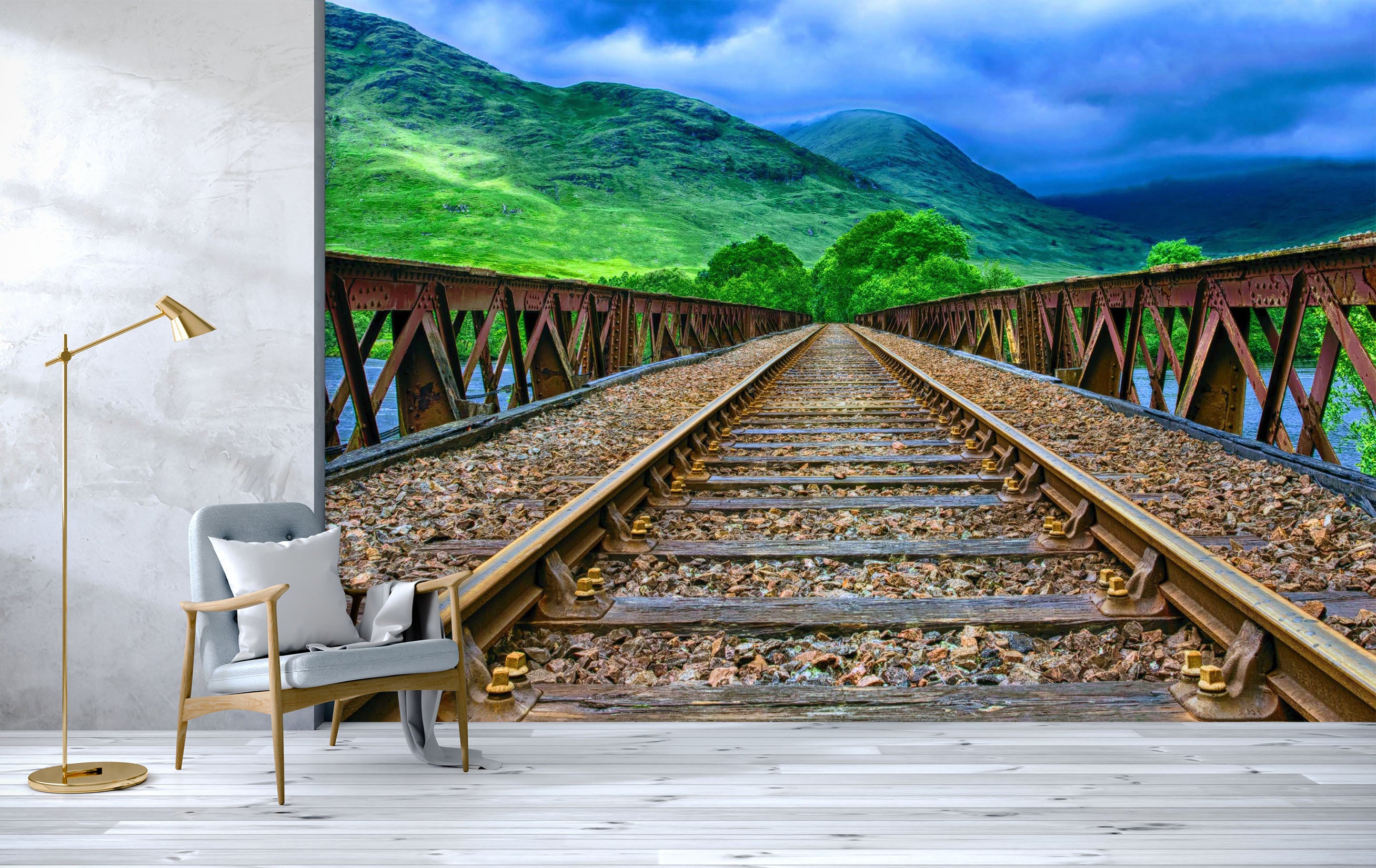 3D Forest Railway 2040 Wall Murals