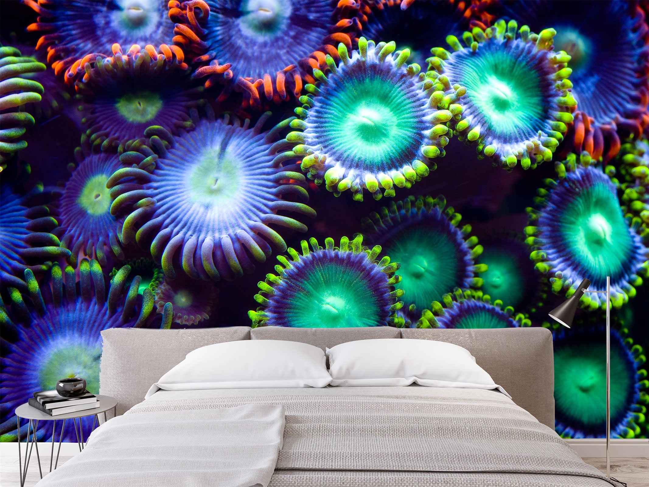 3D Undersea Green Flowers 385 Wall Murals