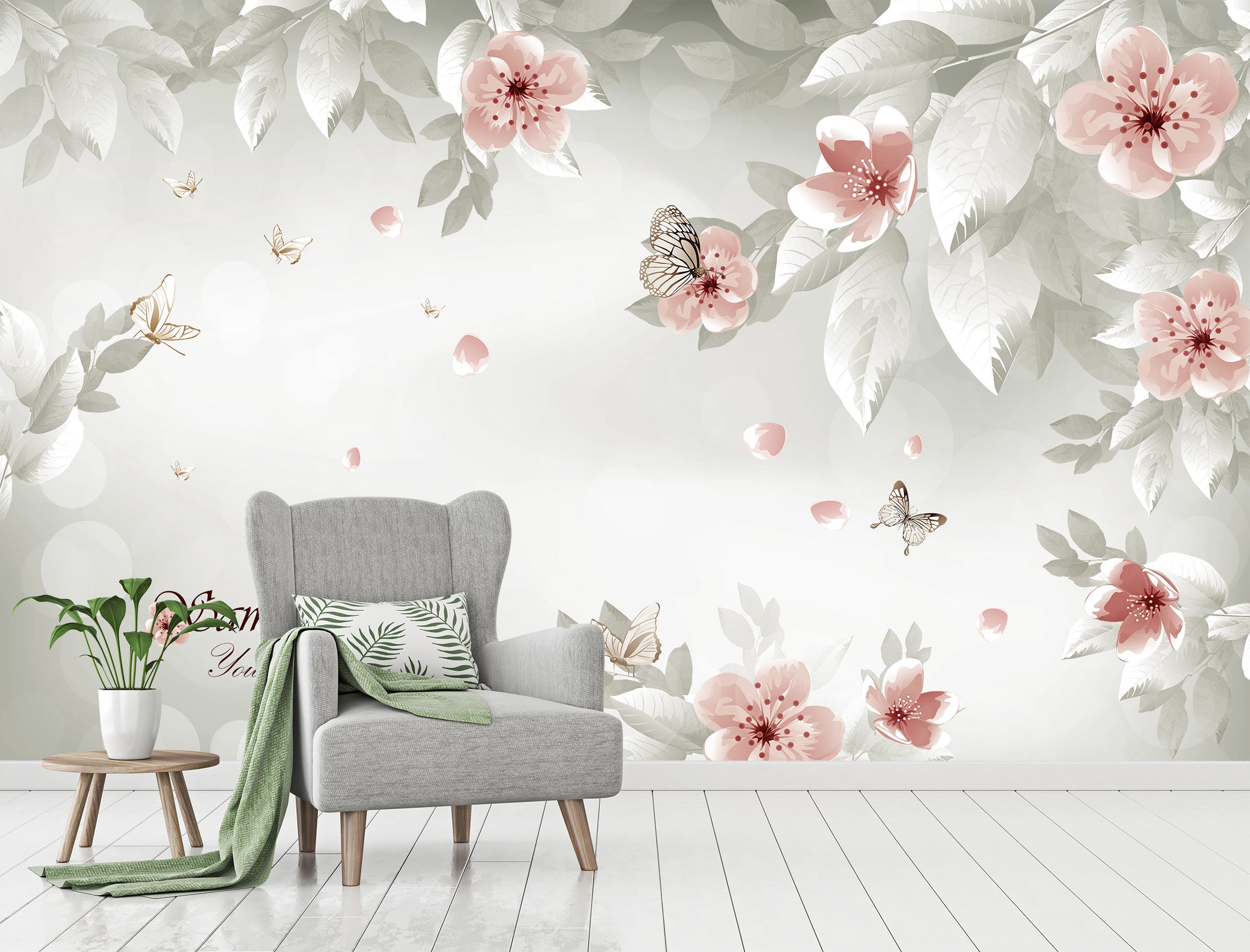 3D Pink Flowers 2054 Wall Murals