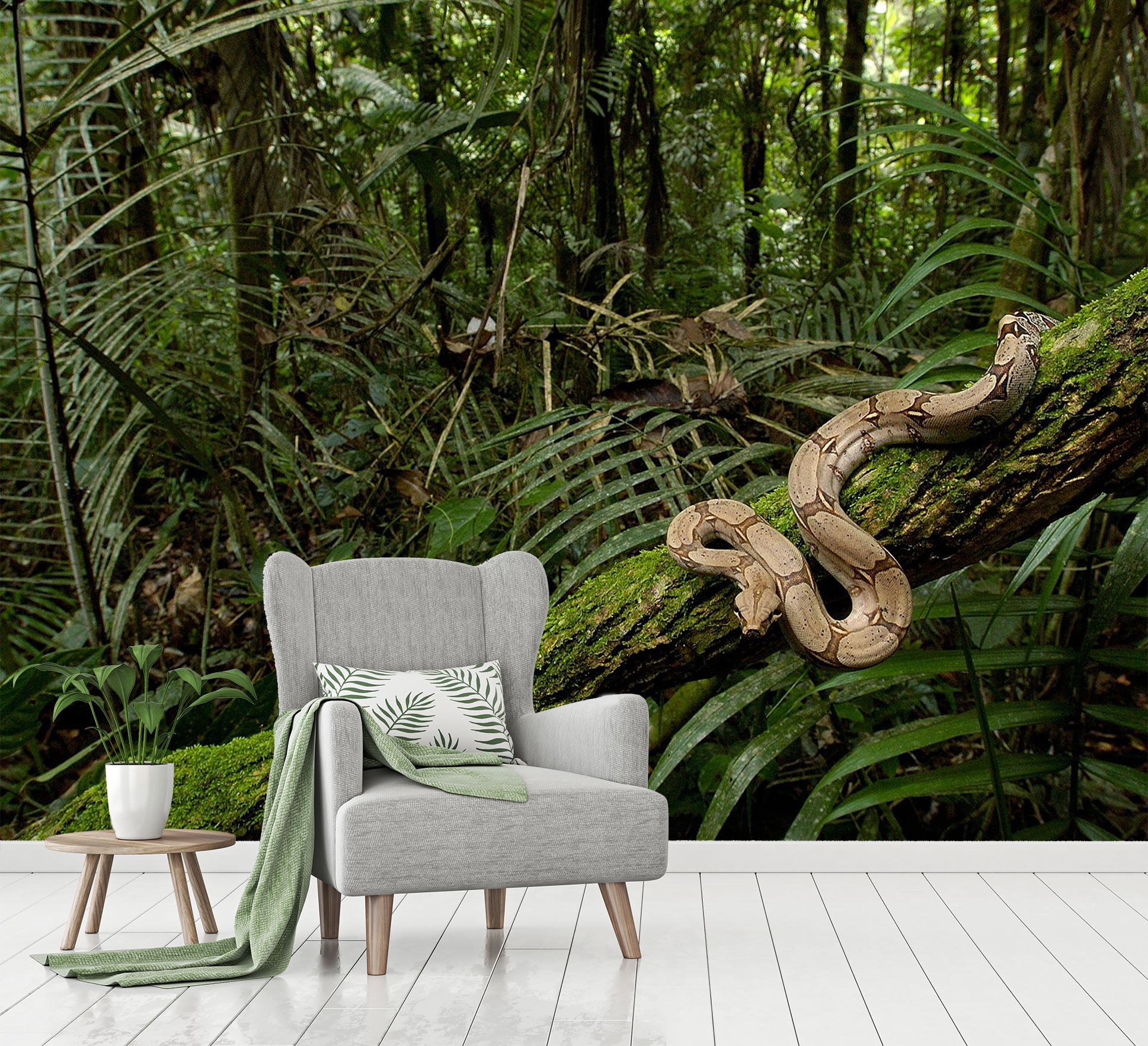 3D Forest Snake 430 Wall Murals