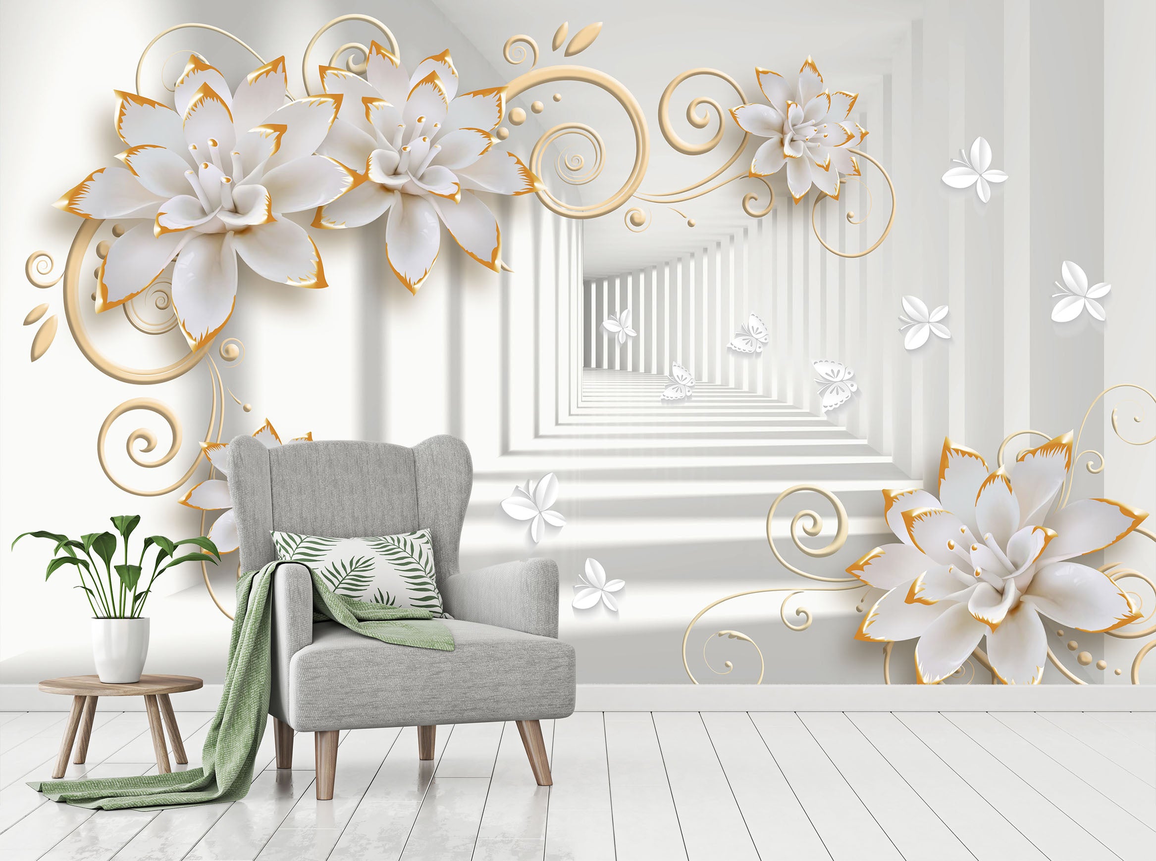 3D Simple Flowers 1527 Wall Murals