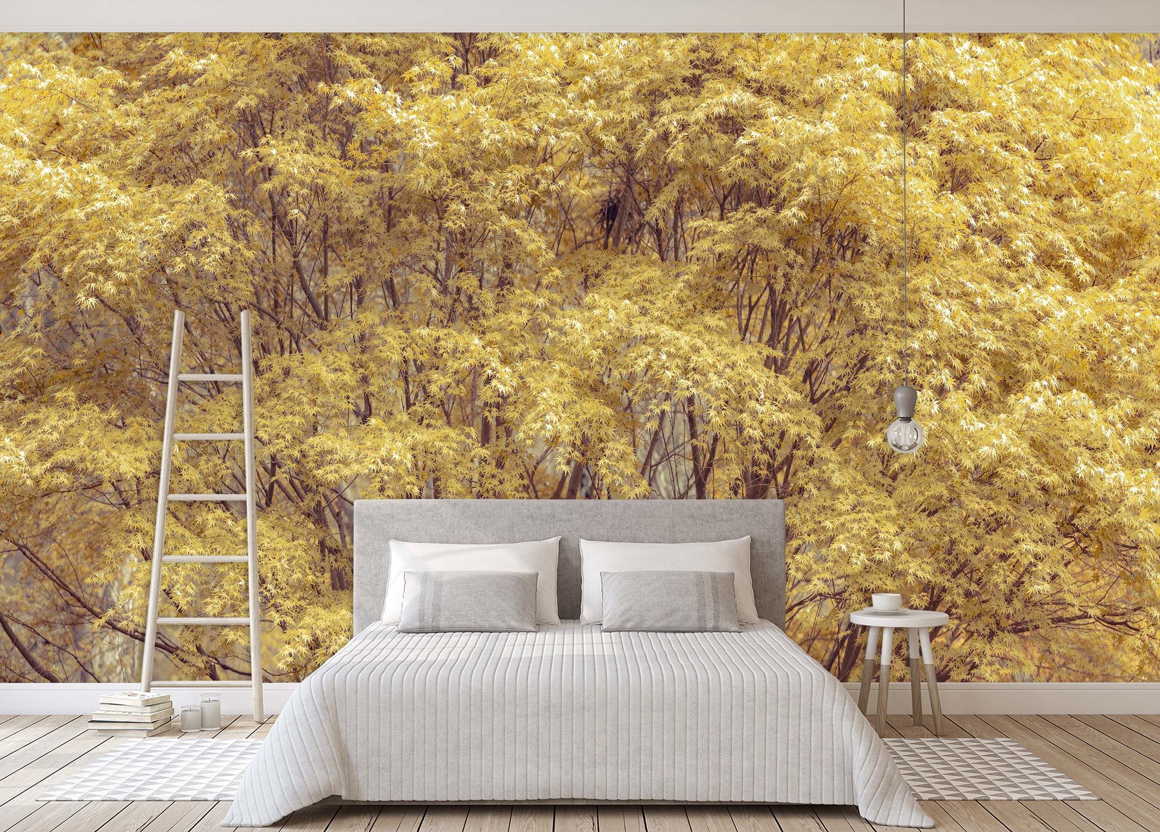 3D Yellow Leaves 6177 Assaf Frank Wall Mural Wall Murals