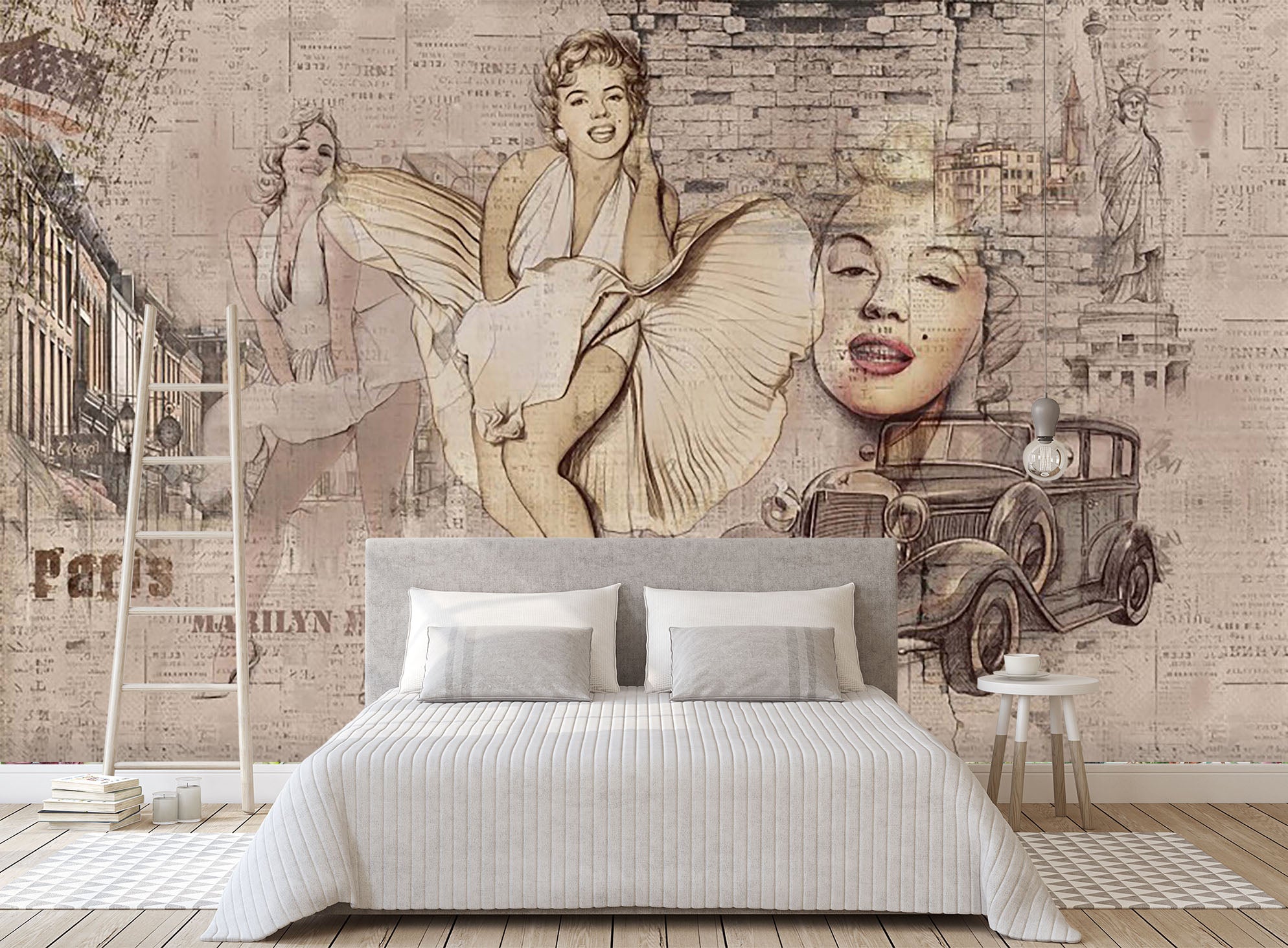 3D Vintage Marilyn Monroe 051 Wall Murals