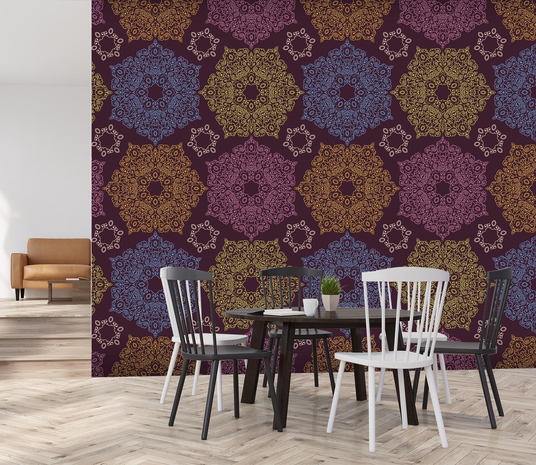 3D Purple Bottom Pattern 609 Wallpaper AJ Wallpaper 