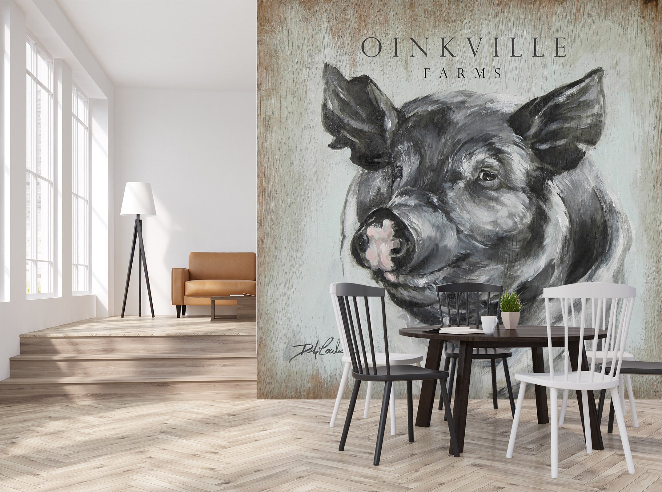 3D Pig 3110 Debi Coules Wall Mural Wall Murals