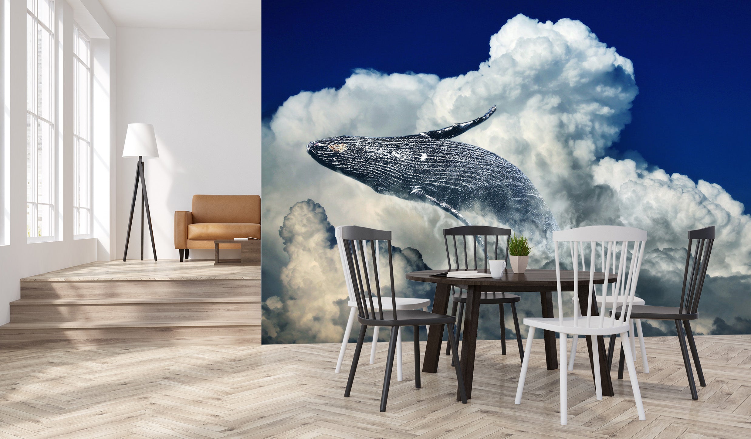 3D Whale Cloud 272 Wall Murals