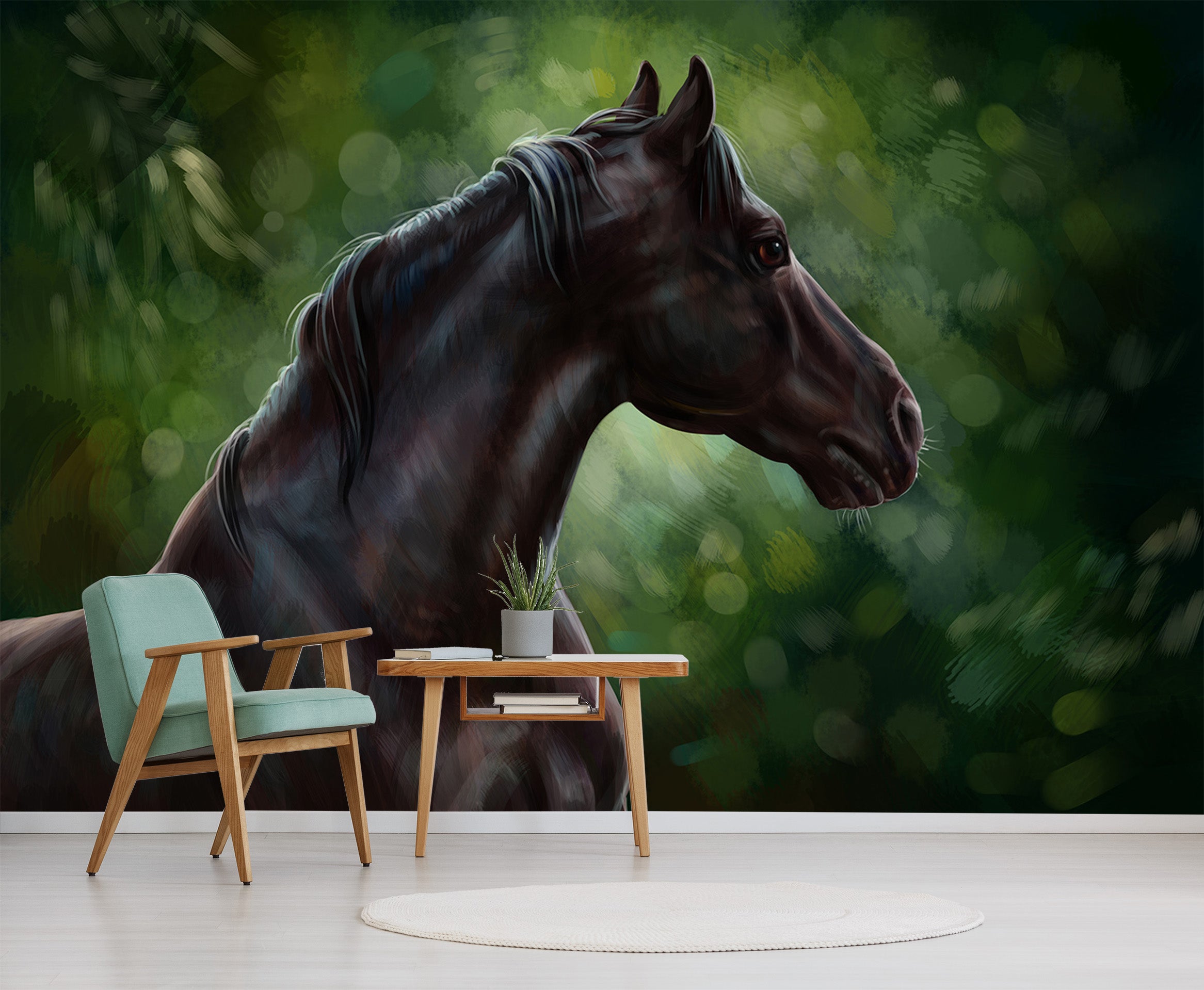 3D Black Horse 287 Wall Murals