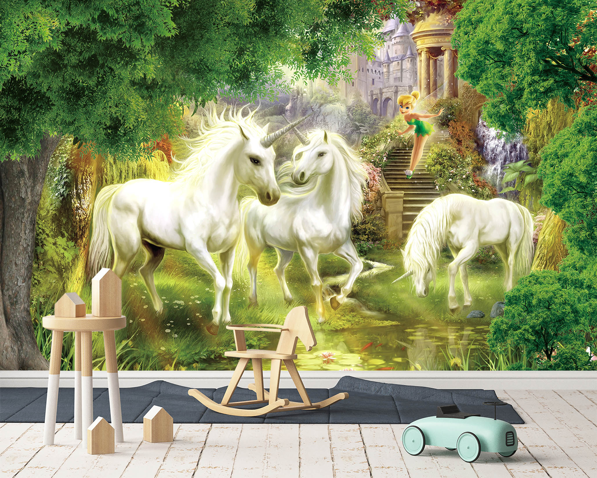 3D White Horse 120 Wall Murals