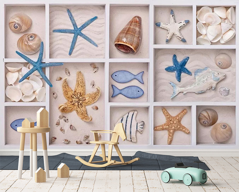 3D Starfish Shell WC349 Wall Murals