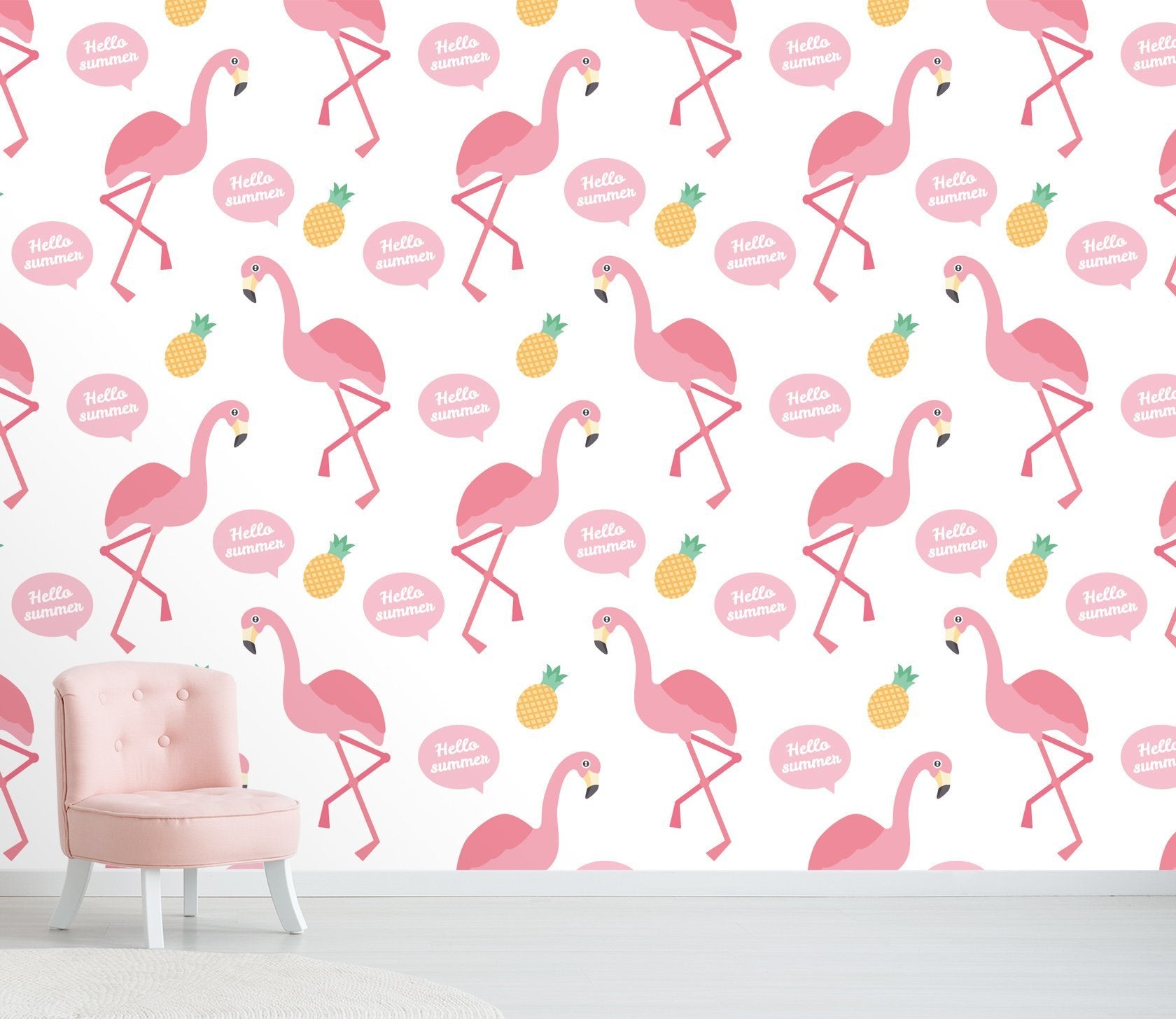 3D Flamingo Pineapple 256 Wallpaper AJ Wallpaper 