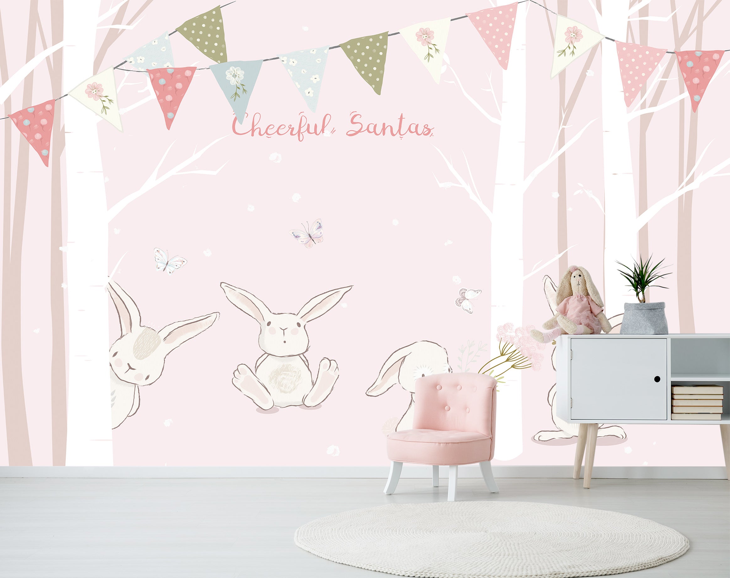 3D Forest Rabbit 1682 Wall Murals