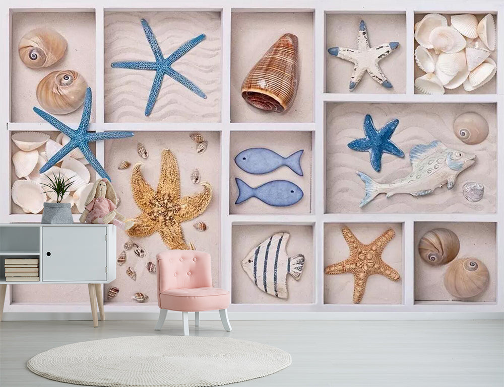 3D Starfish Shell WC349 Wall Murals