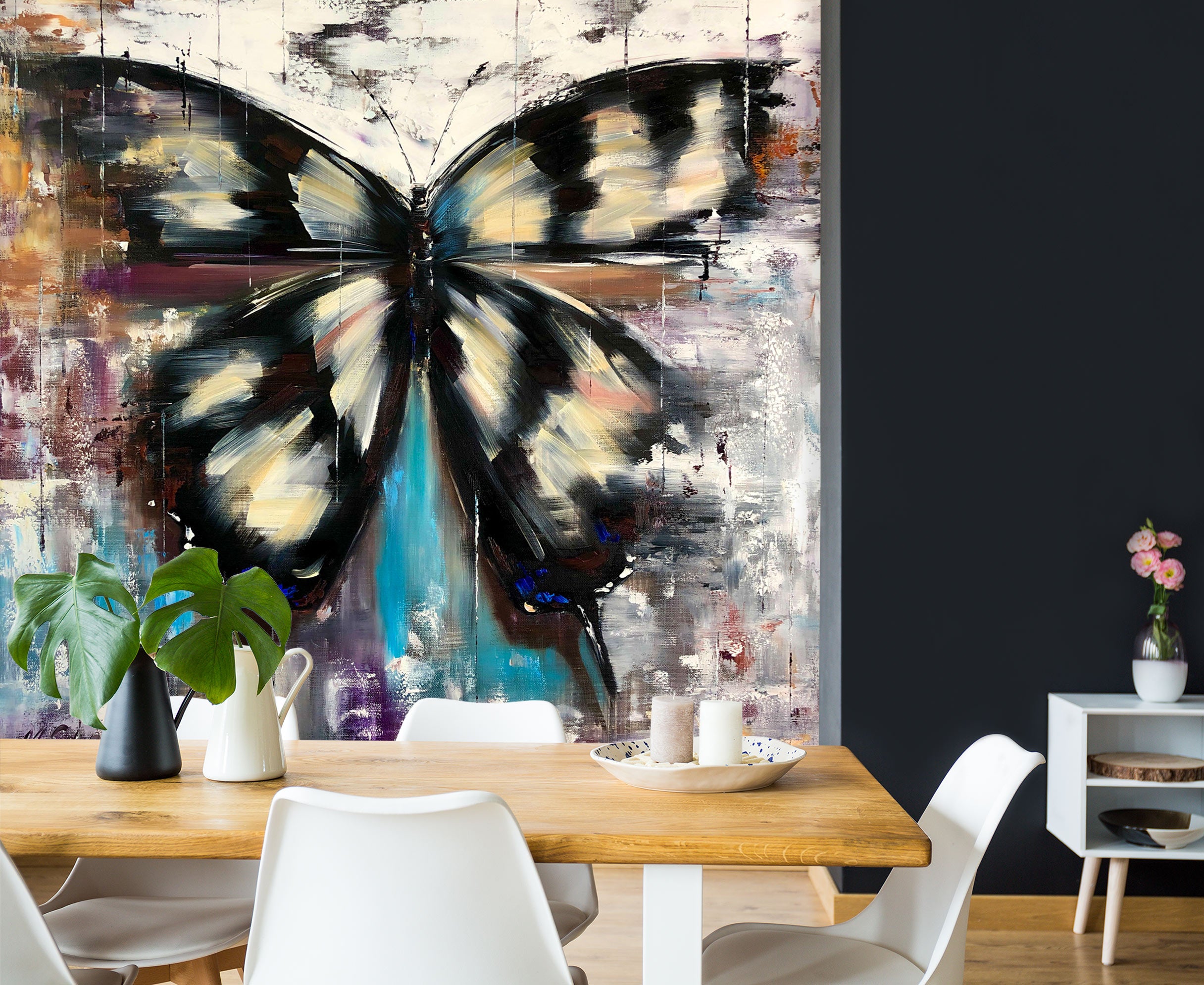 3D Black Butterfly 102 Skromova Marina Wall Mural Wall Murals