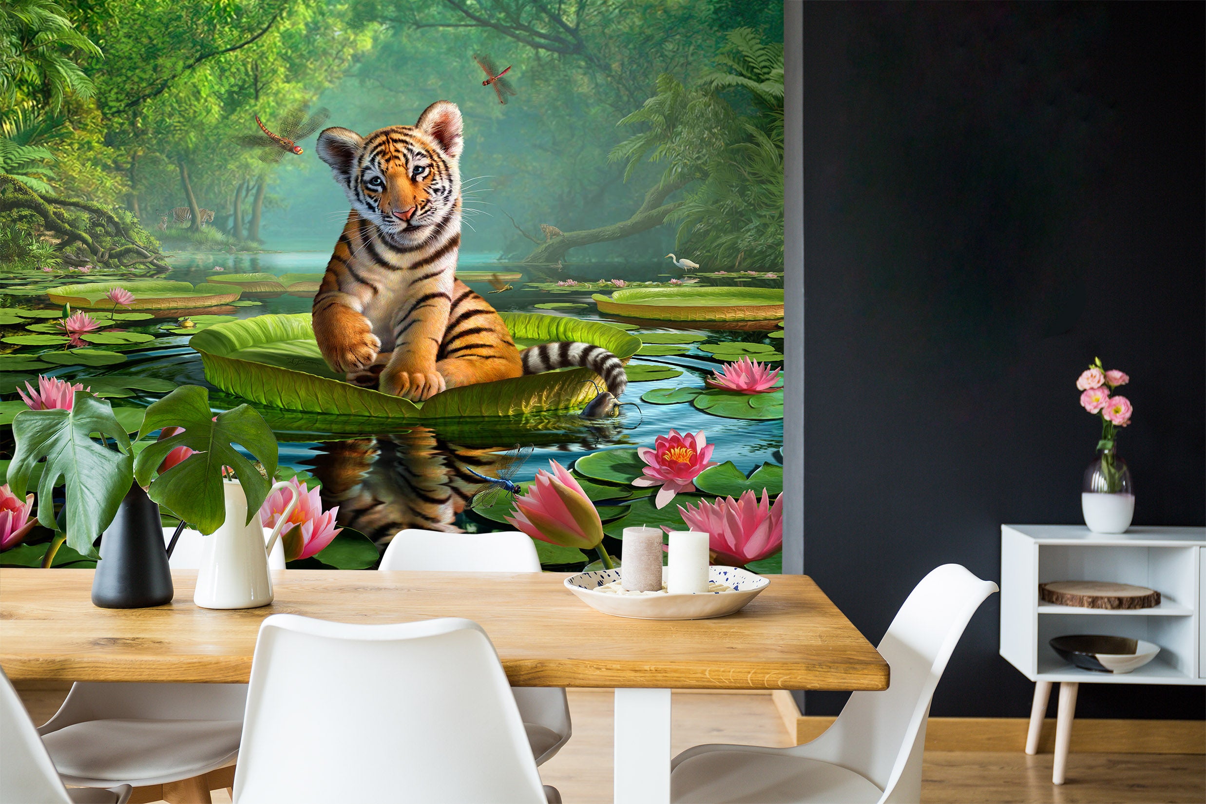 3D Tiger Lily 115 Jerry LoFaro Wall Mural Wall Murals