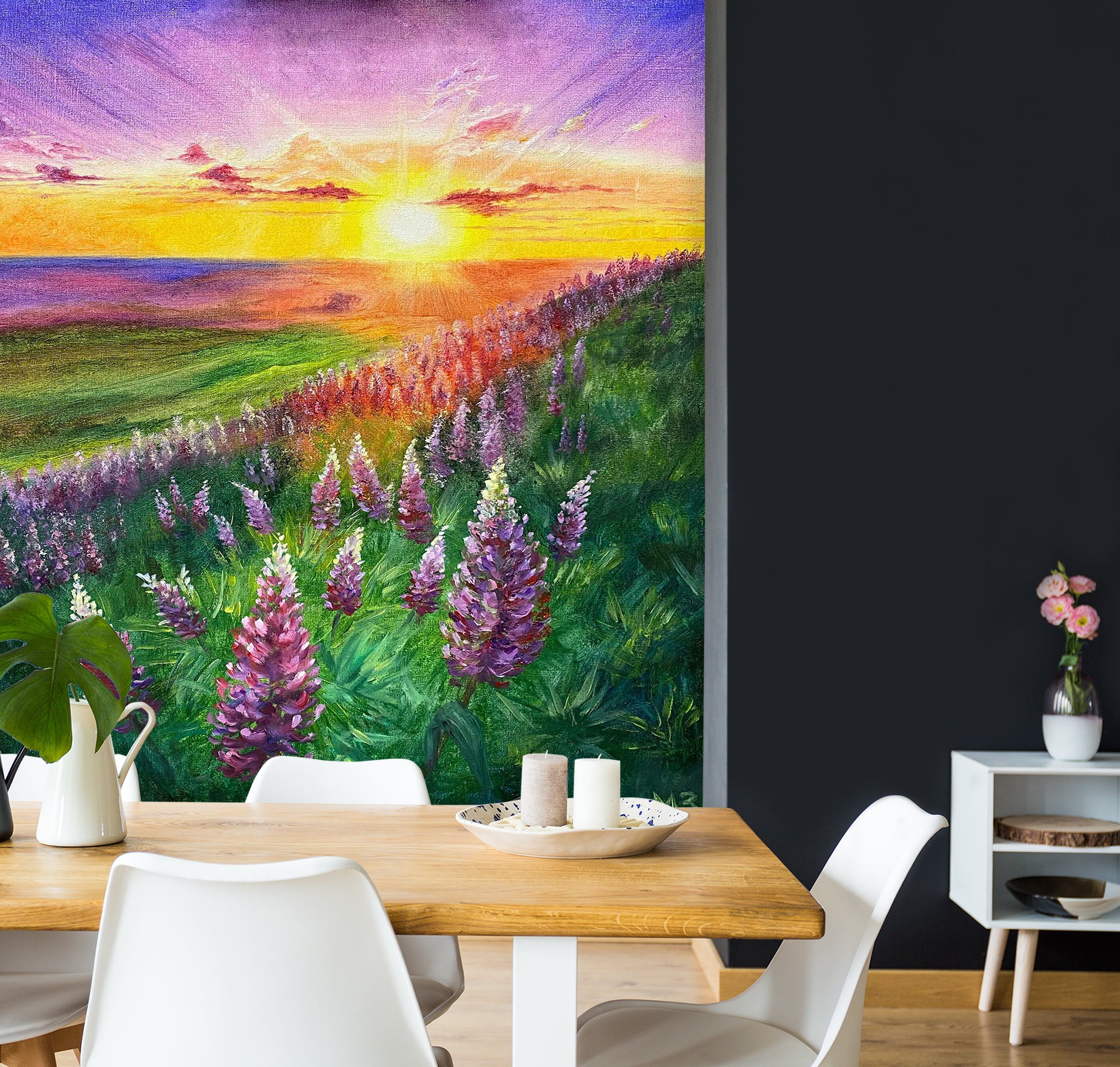 3D Hillside Meadow Flowers Sunshine 9831 Marina Zotova Wall Mural Wall Murals