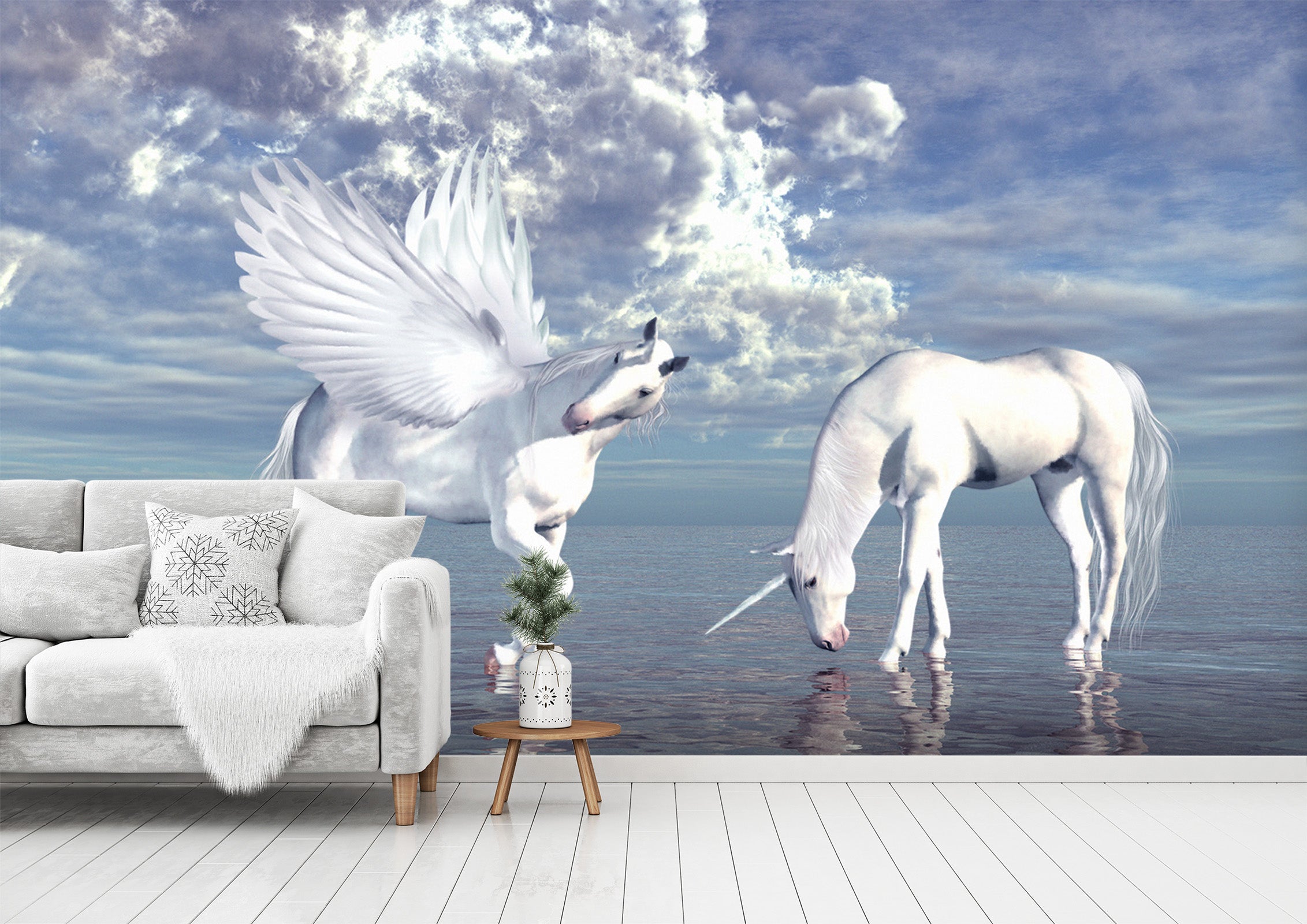 3D Sea Unicorn 1525 Wall Murals