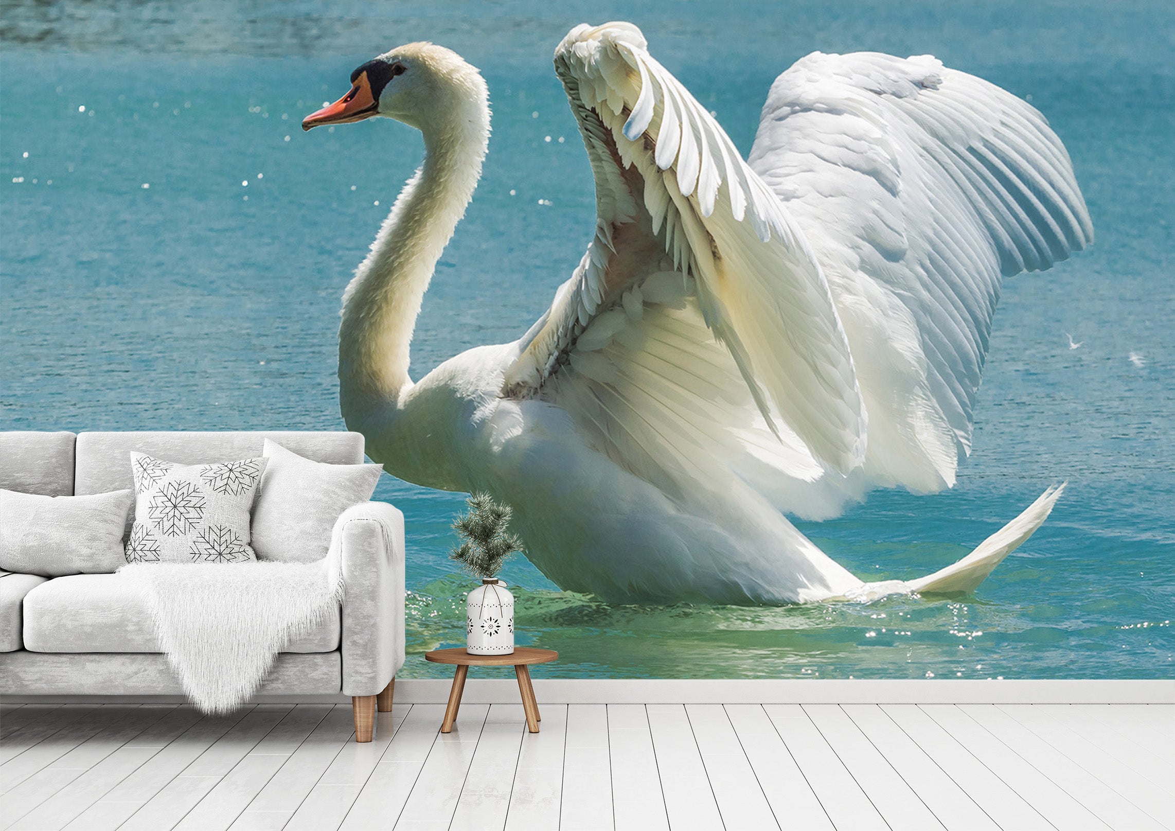 3D Swan Wings 266 Wall Murals