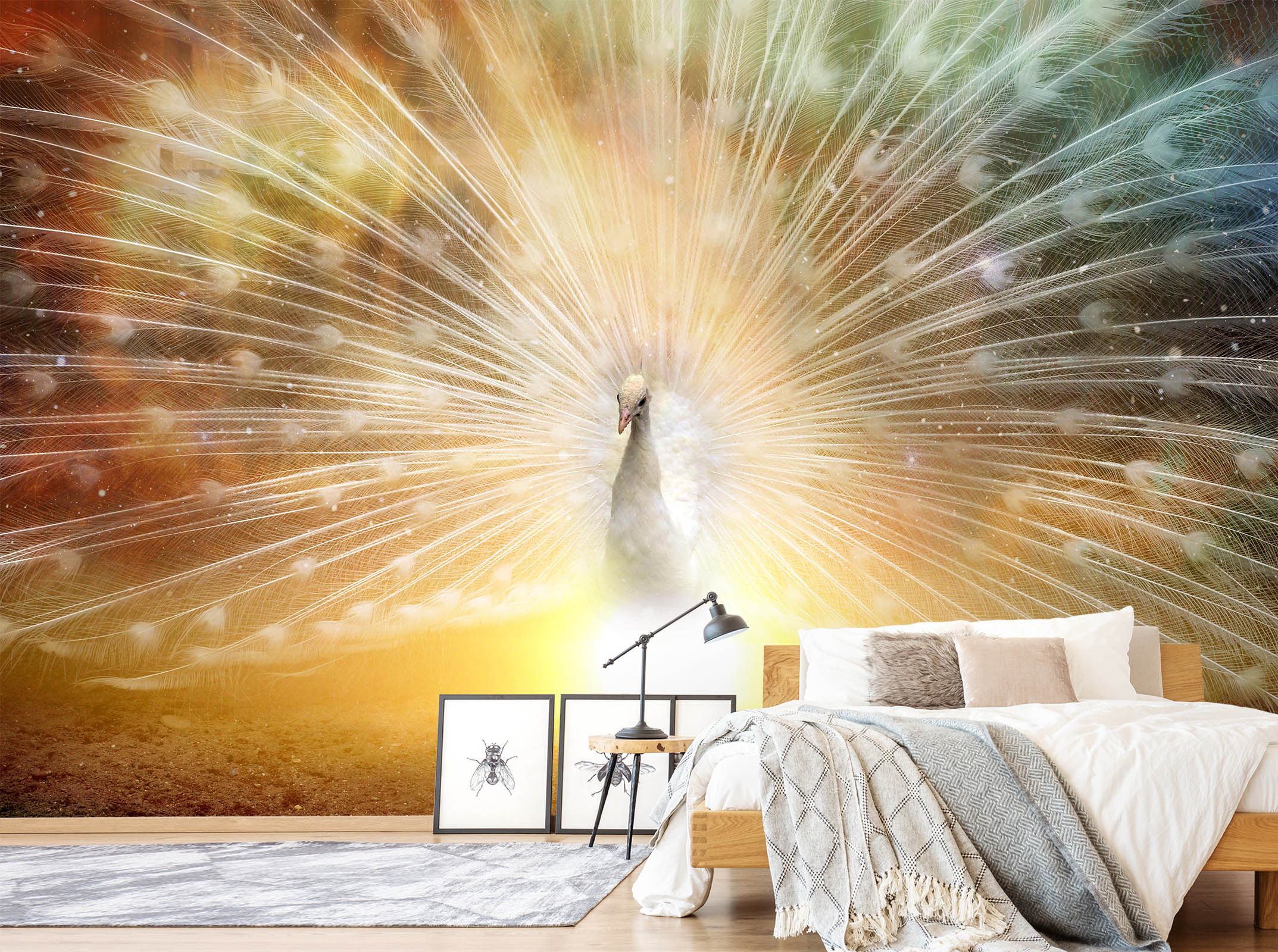 3D Sunshine Peacock 418 Wall Murals