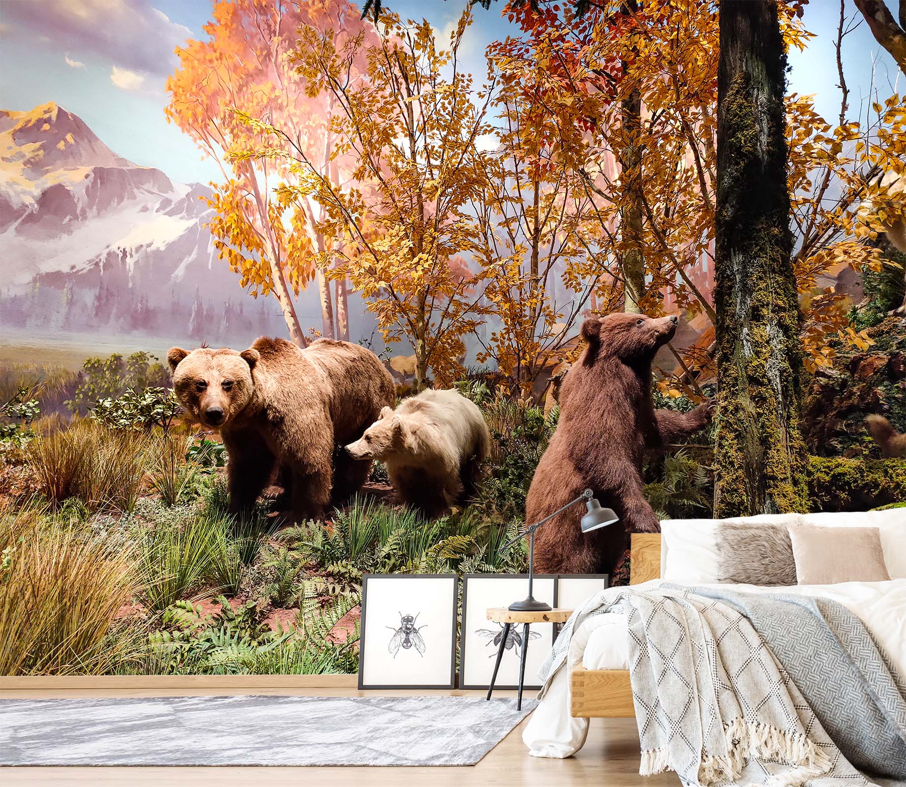 3D Violent Bear 424 Wall Murals