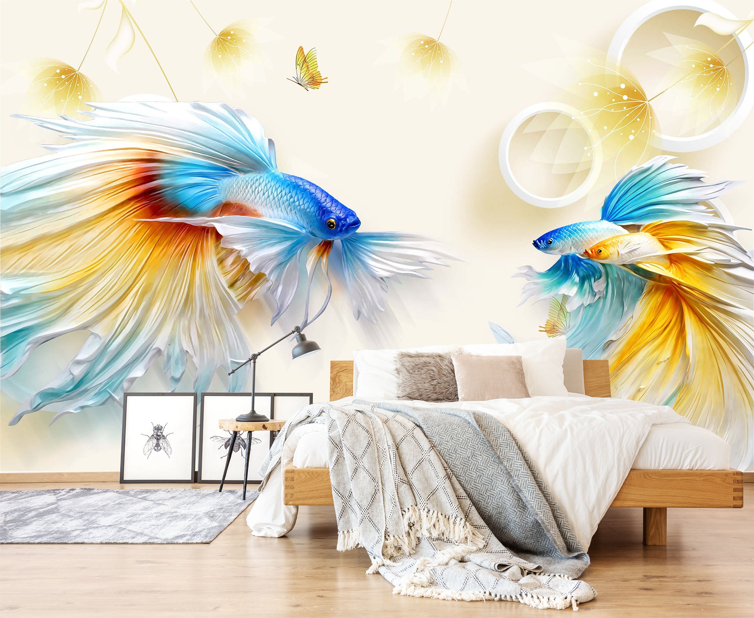 3D Color Goldfish 2074 Wall Murals