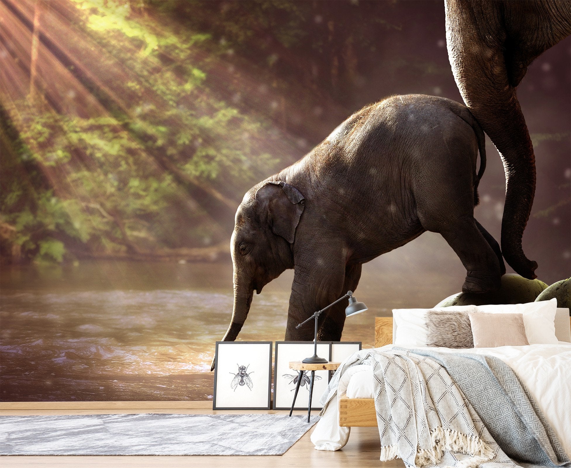 3D Sunshine Elephantt 136 Wallpaper AJ Wallpaper 