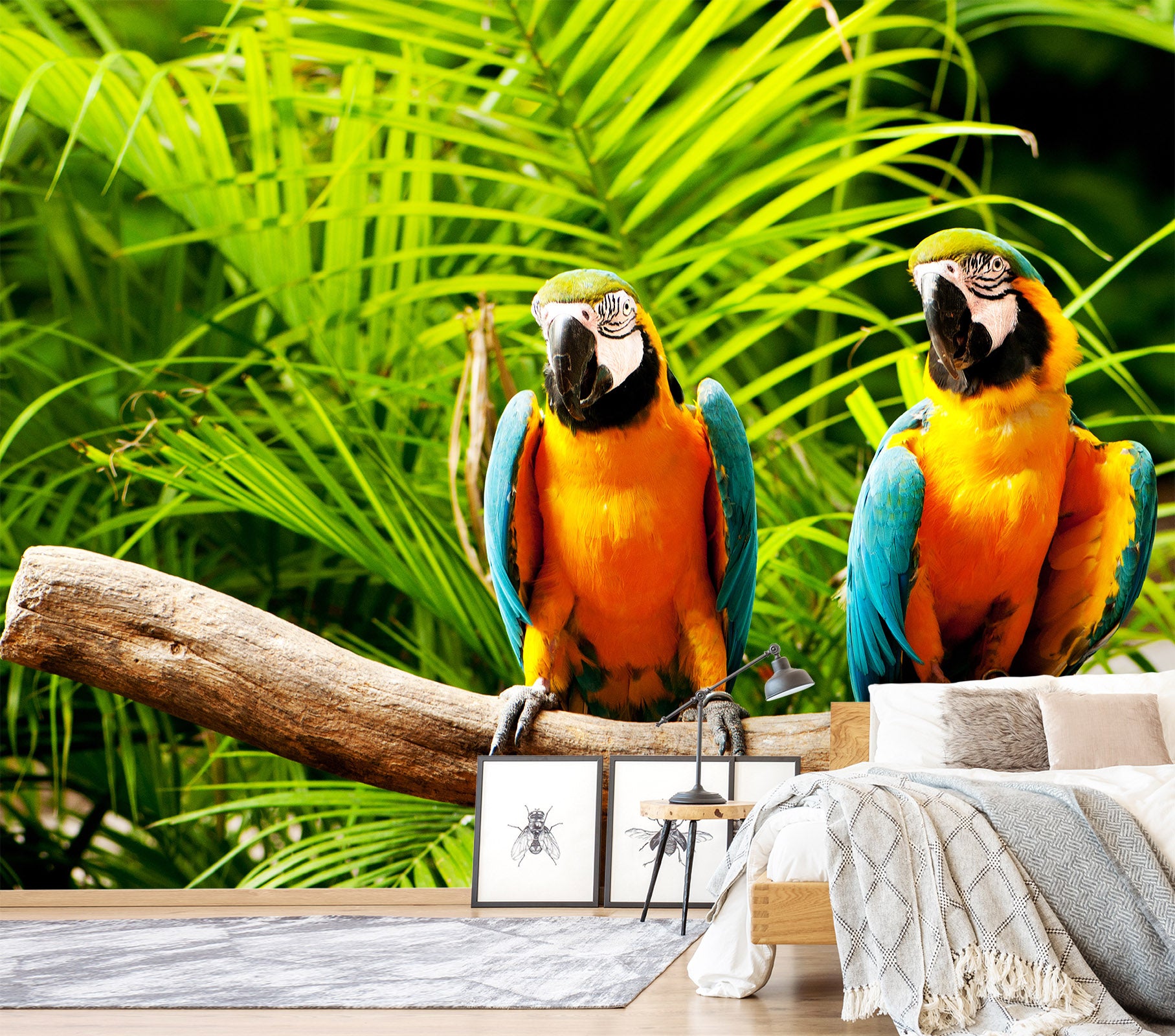 3D Parrot Tree 439 Wall Murals