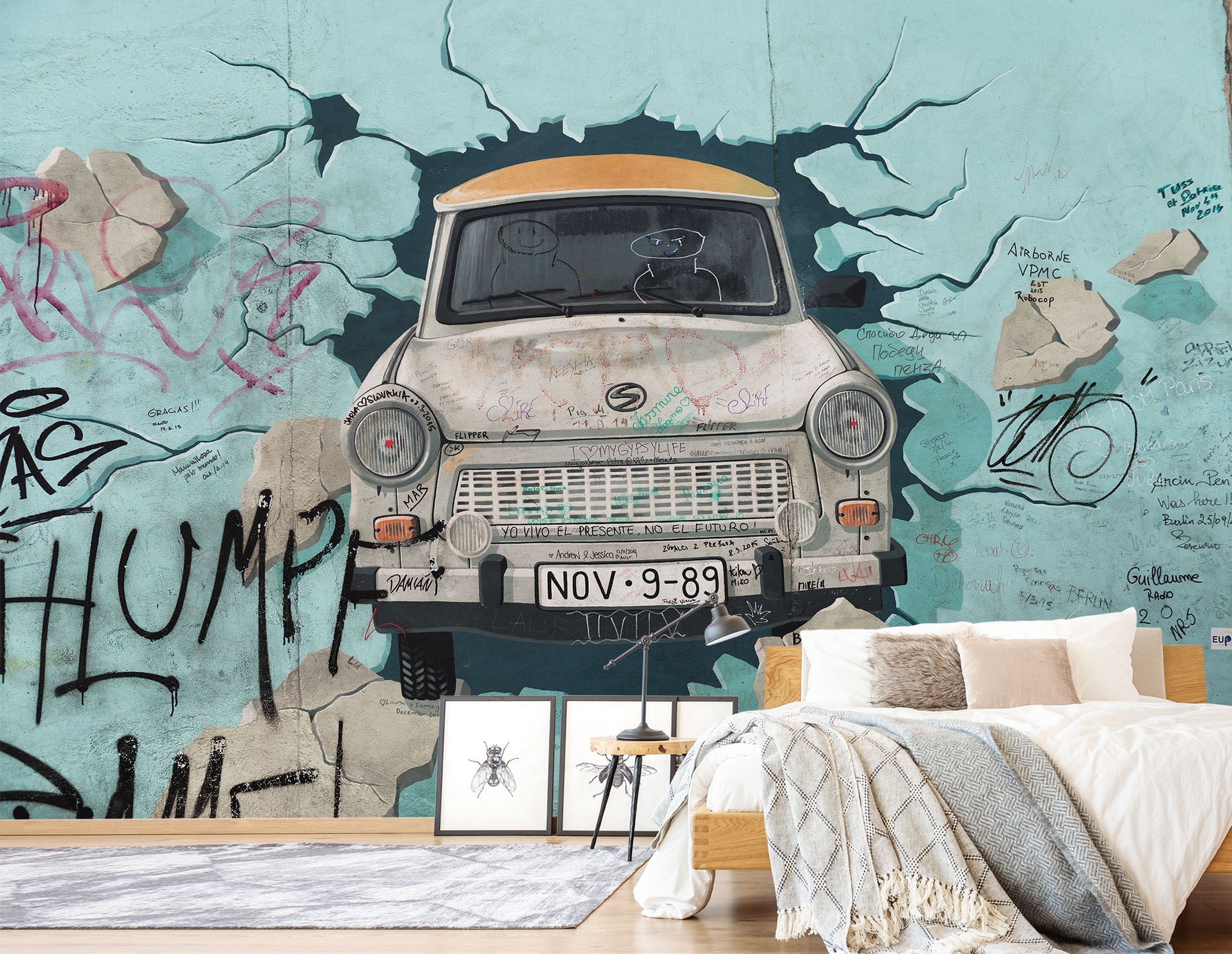 3D Cartoon Car 129 Wall Murals Wallpaper AJ Wallpaper 2 