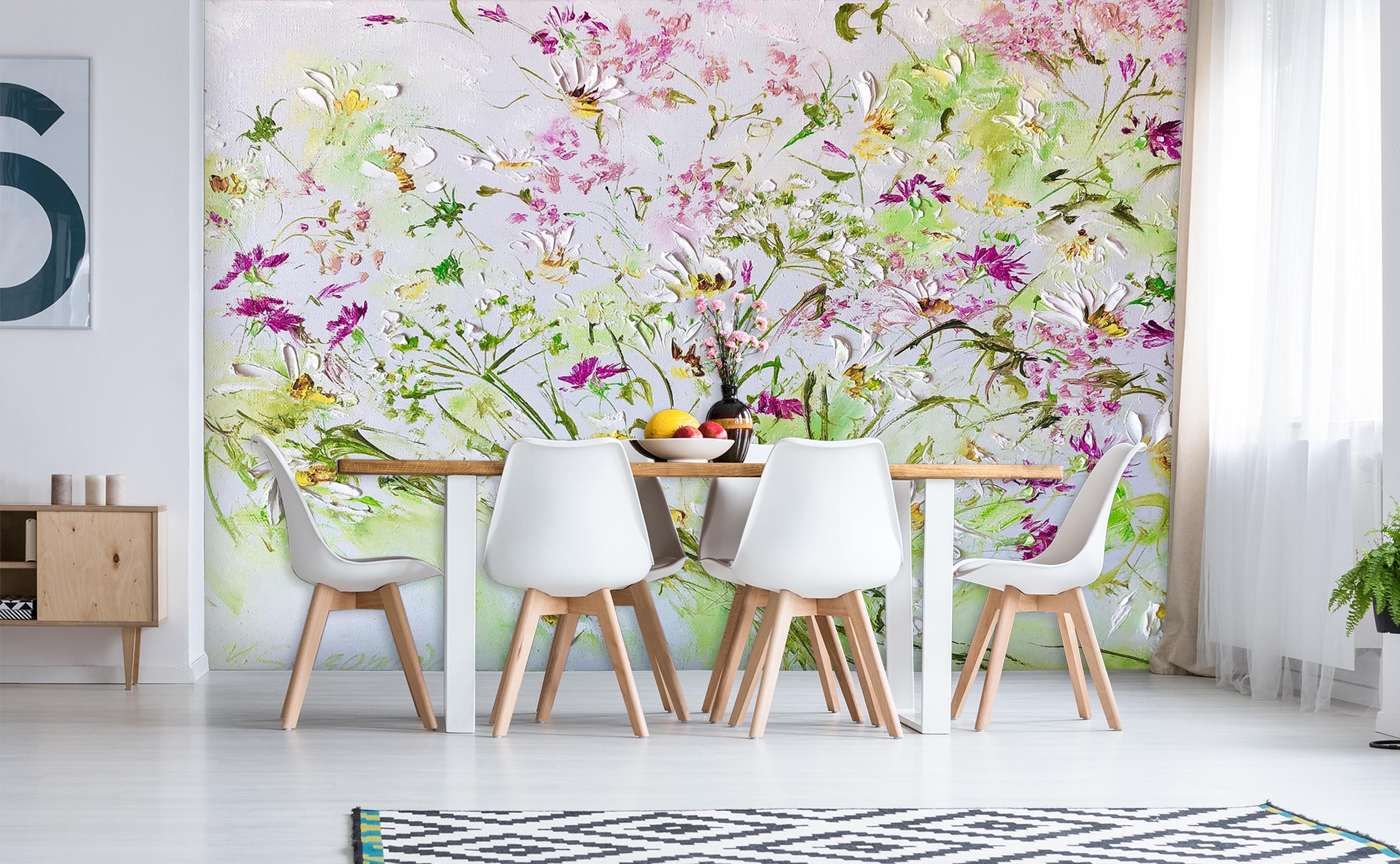 3D Watercolor Pink Flowers 201 Skromova Marina Wall Mural Wall Murals