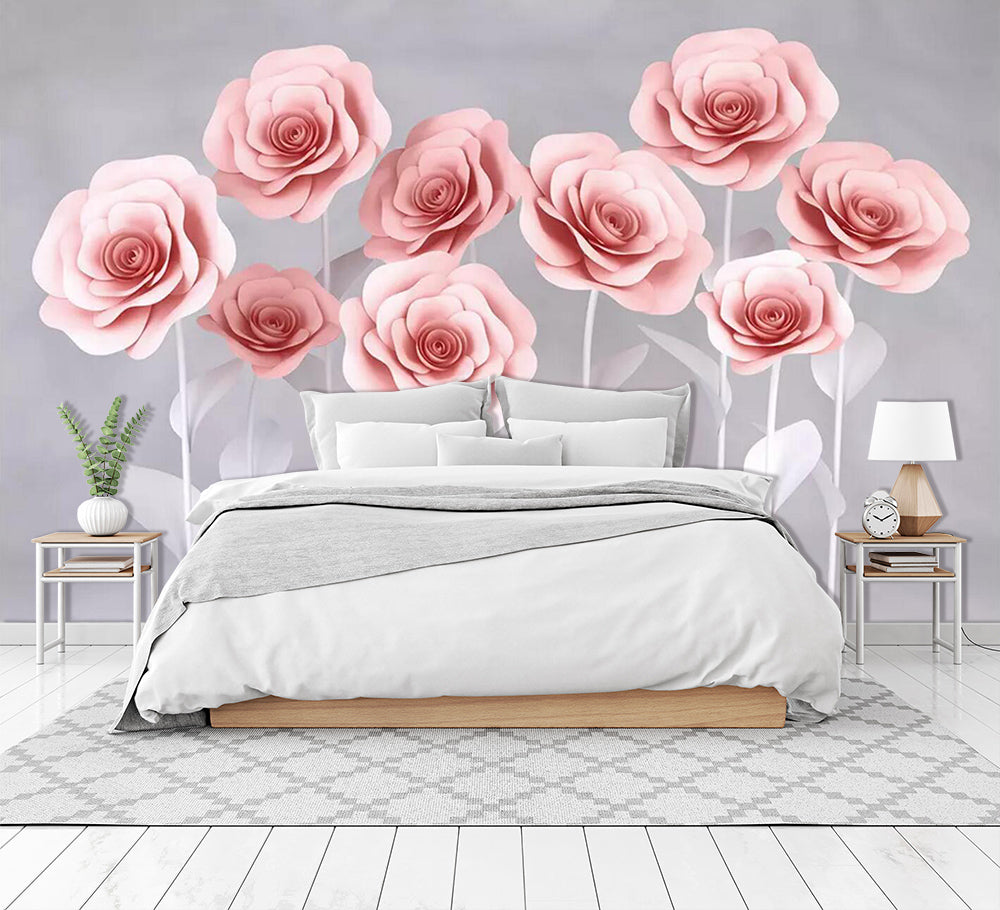 3D Pink Rose WC508 Wall Murals