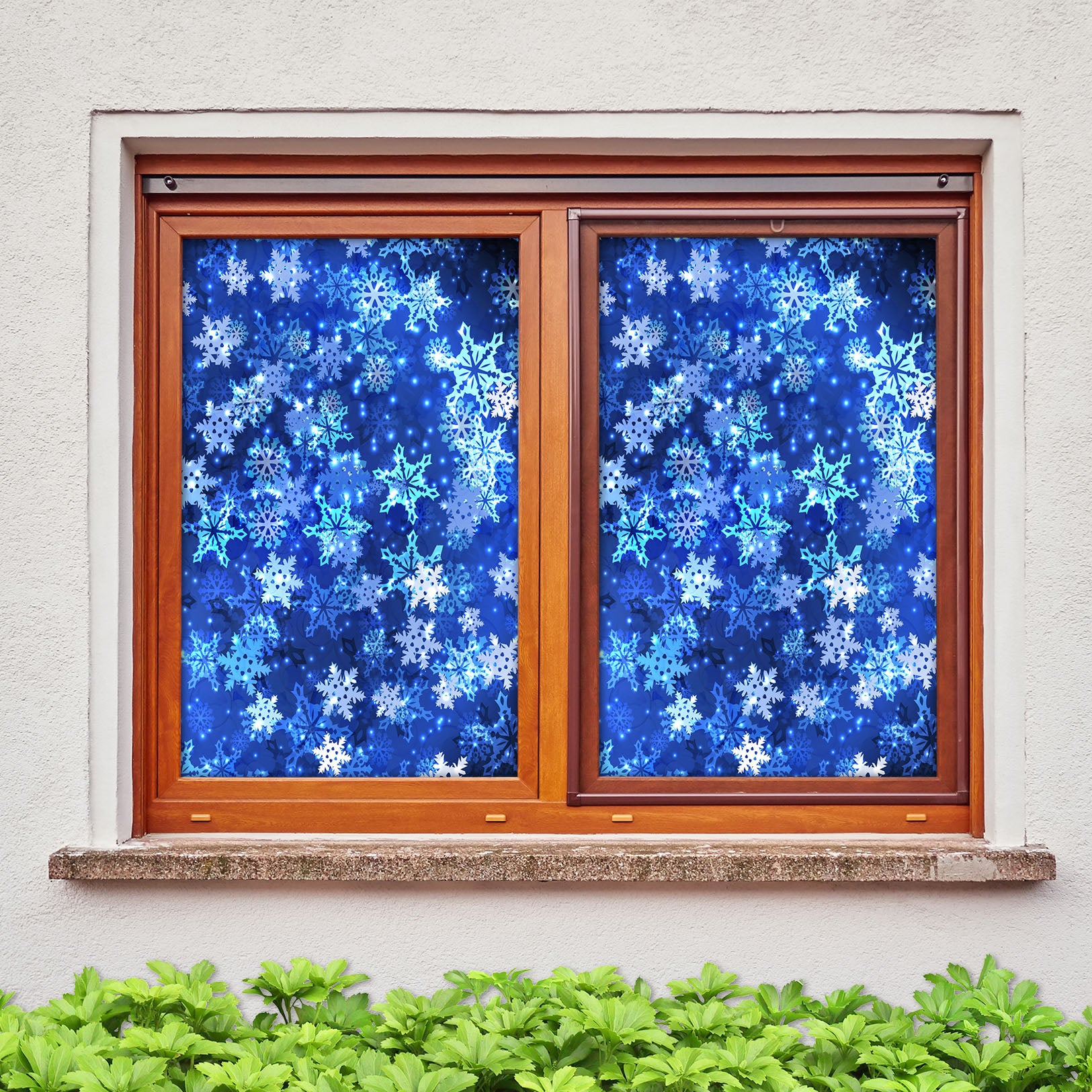 3D Snowflake 31044 Christmas Window Film Print Sticker Cling Stained Glass Xmas