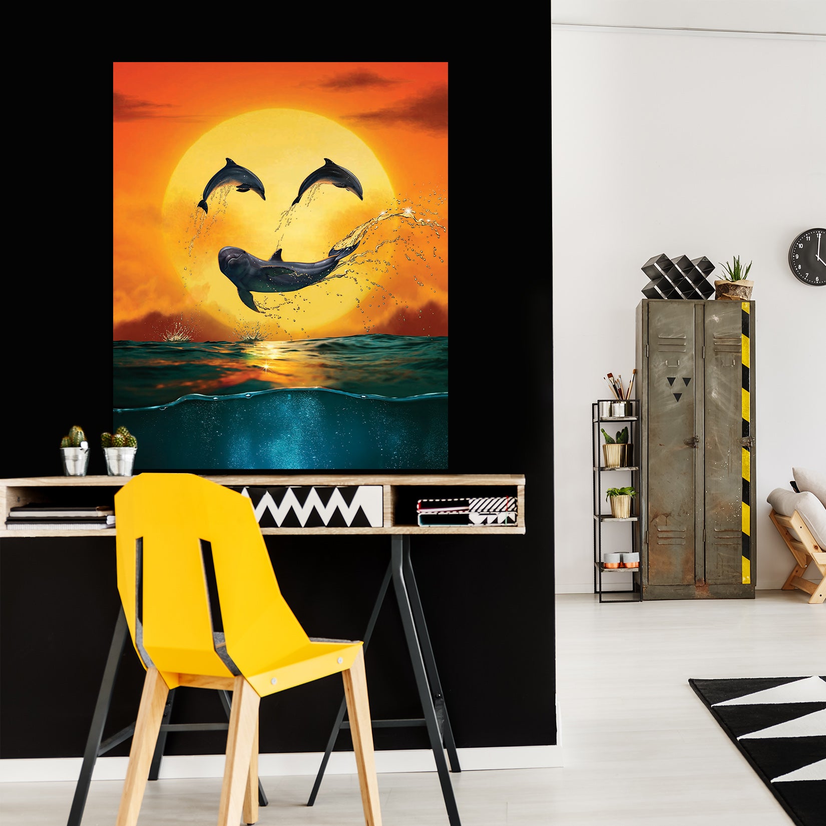 3D Dolphin Emoji Smily Def 031 Vincent Hie Wall Sticker