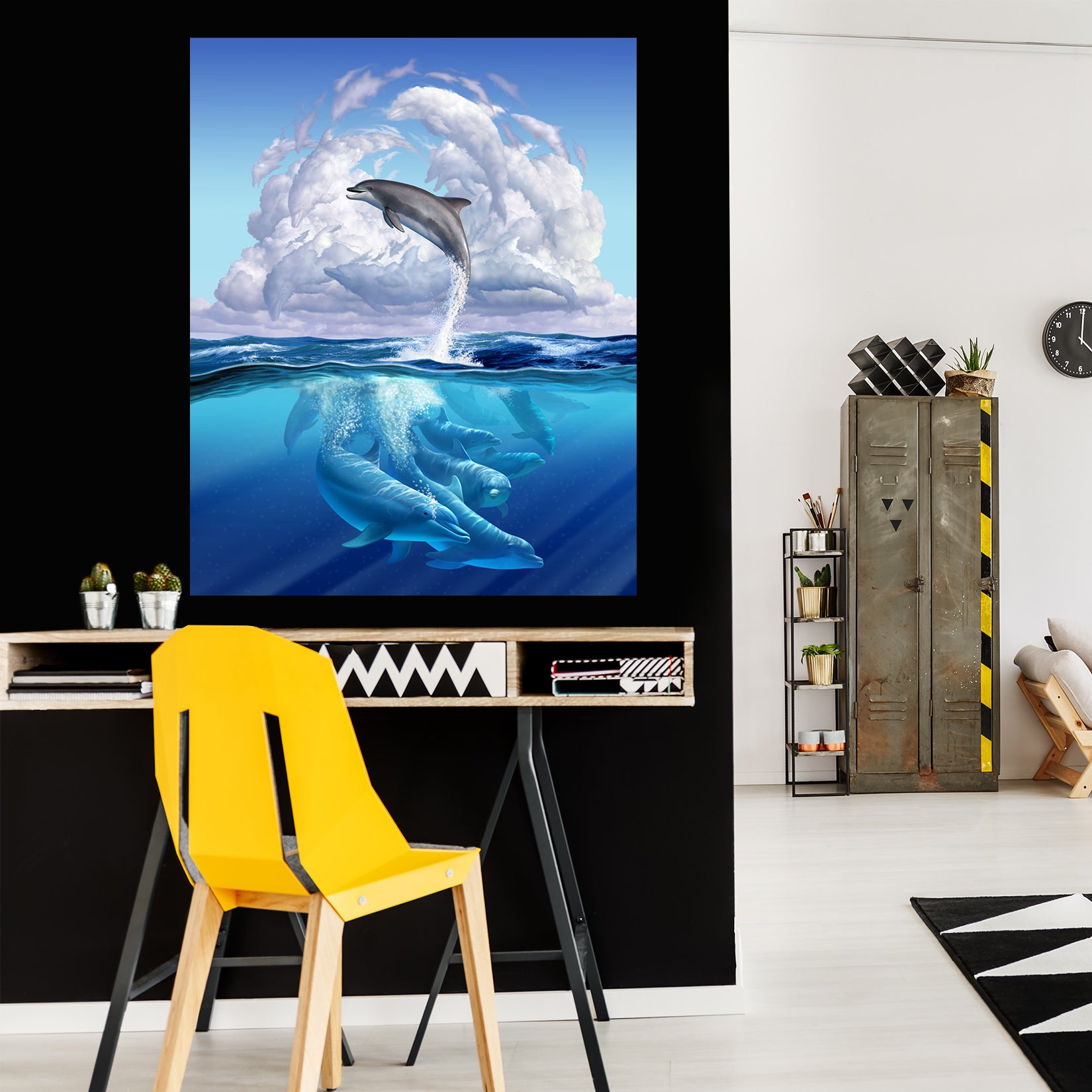 3D Dolphin Play 032 Jerry LoFaro Wall Sticker