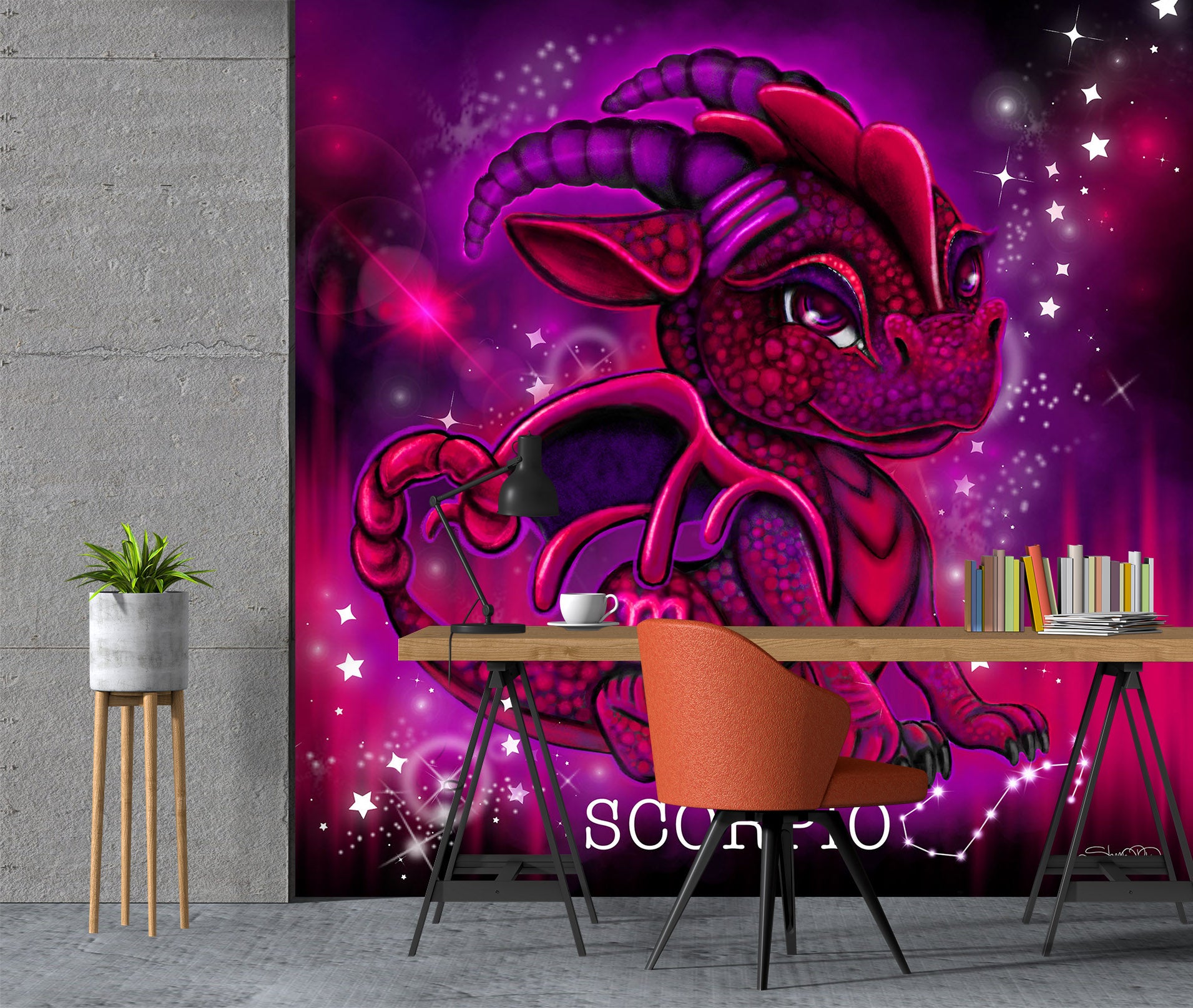 3D Red Scorpio 8419 Sheena Pike Wall Mural Wall Murals