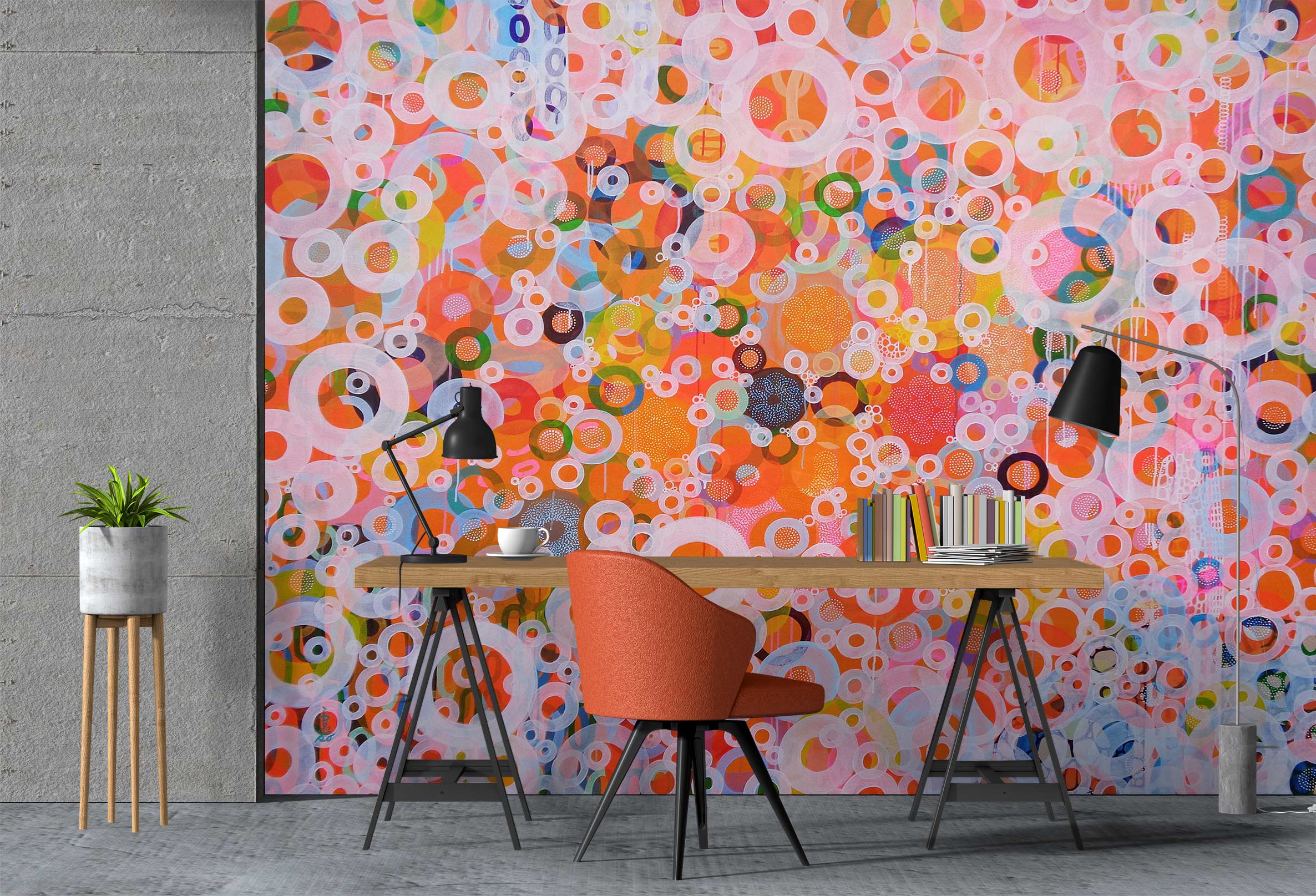 3D Colorful White Circle 12119 Misako Chida Wall Mural Wall Murals