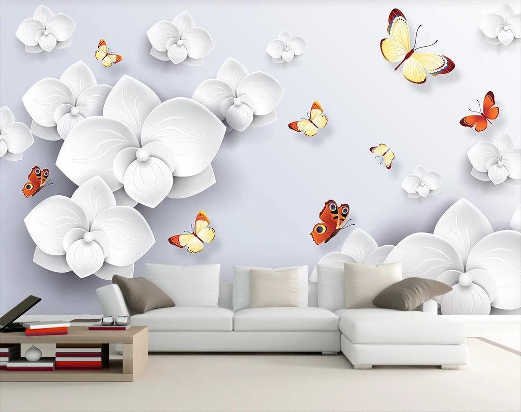 3D Yellow Butterfly WC111 Wall Murals