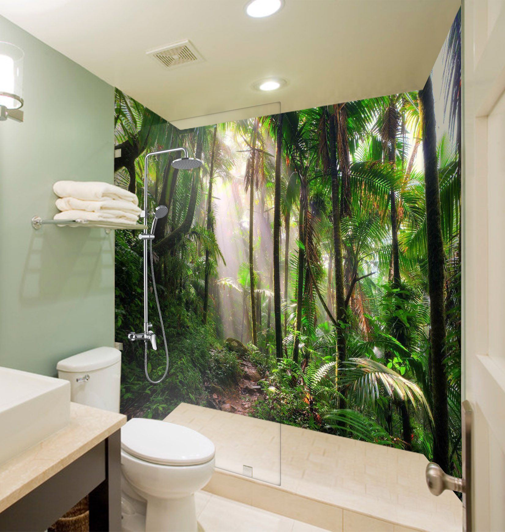 3D Rainforest 50 Bathroom Wallpaper Wallpaper AJ Wallpaper 