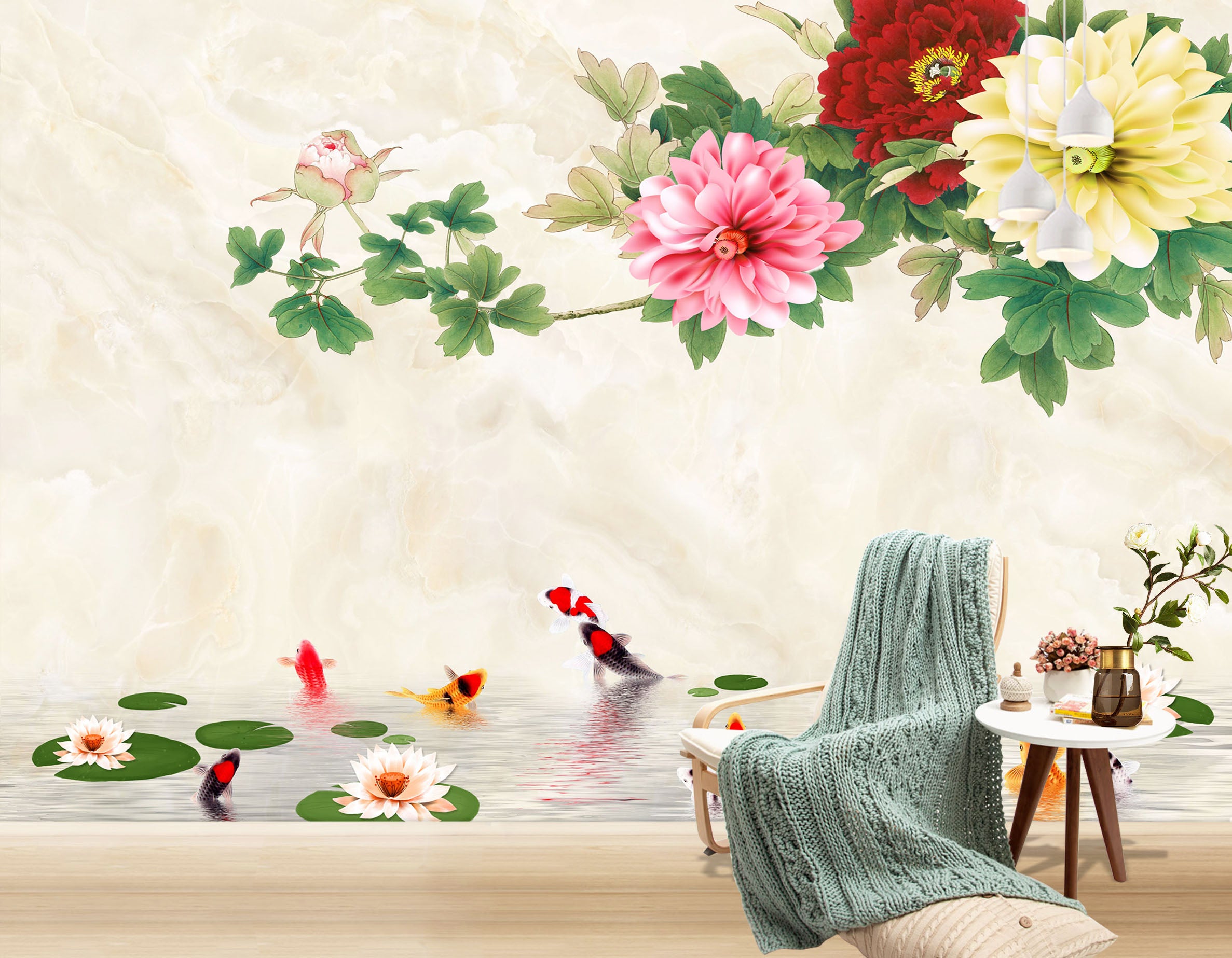 3D Color Chrysanthemum 1482 Wall Murals